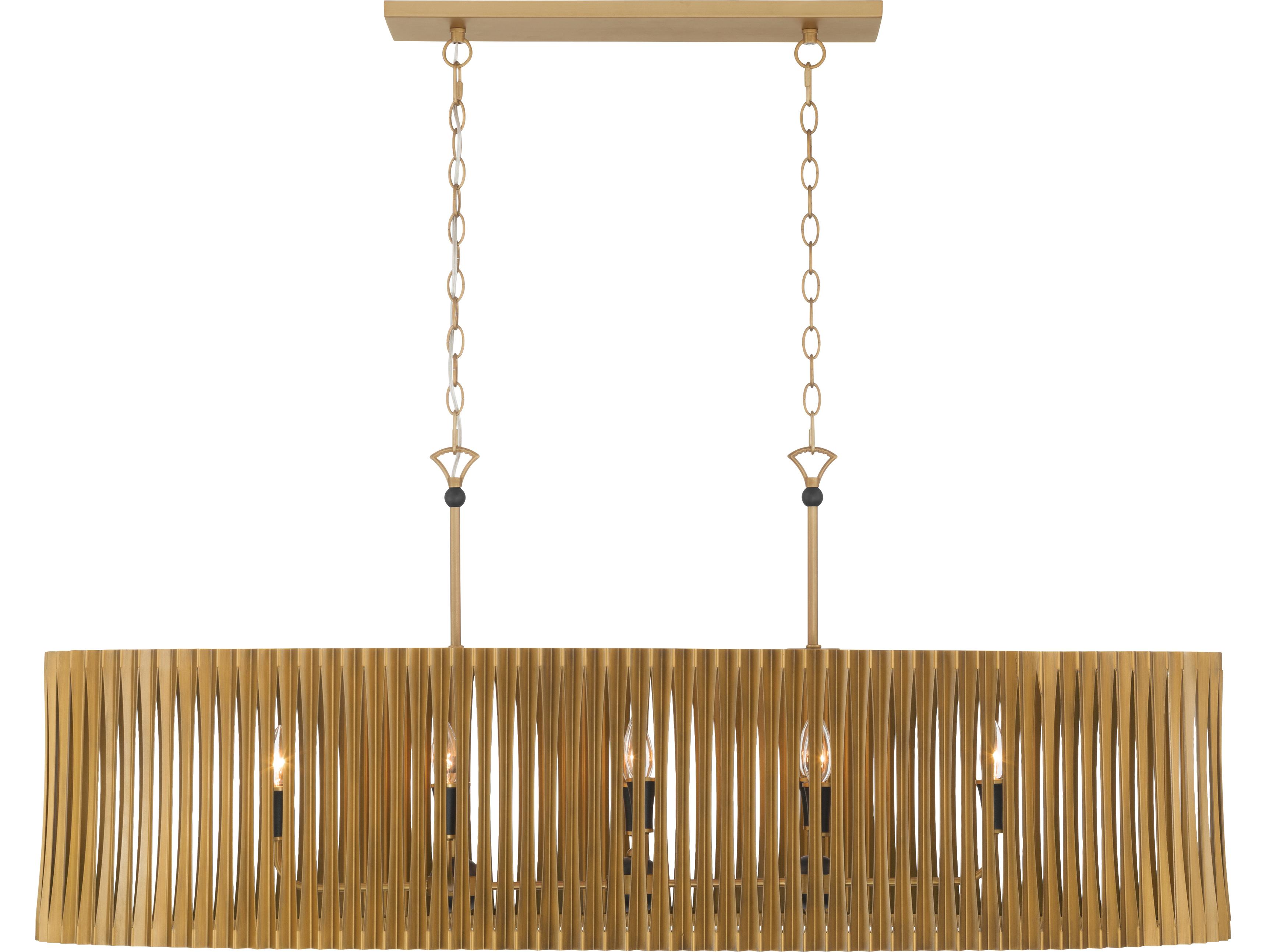 Minka Lavery Aven 8-Light Sand Coal Black Brass Island Pendant