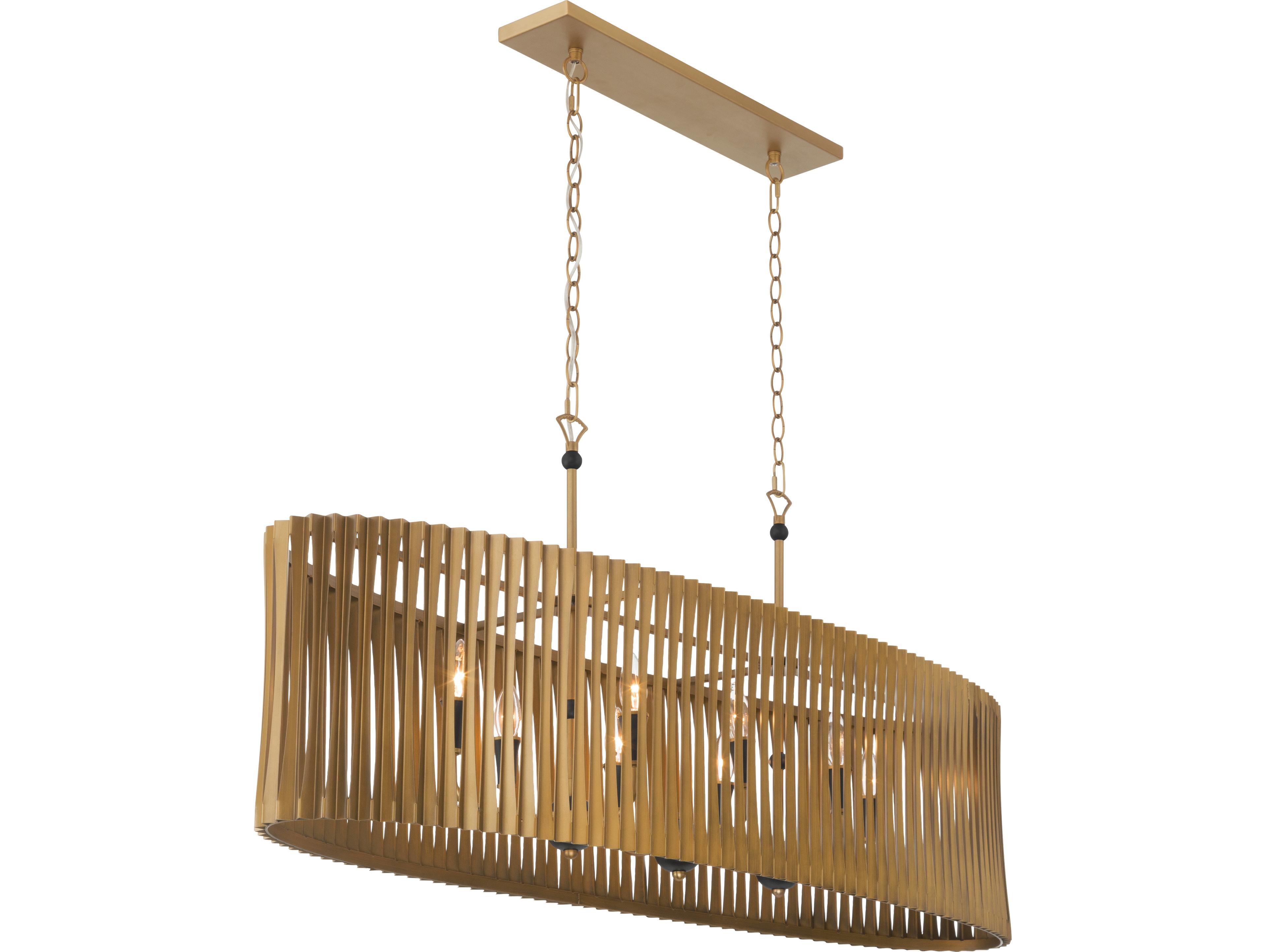 Minka Lavery Aven 8-Light Sand Coal Black Brass Island Pendant