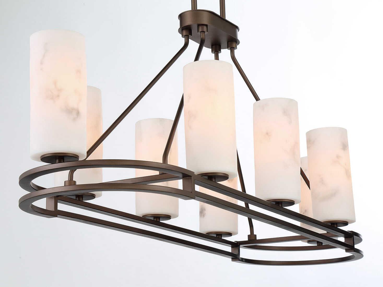 Minka Lavery Buchanan 8-Light Hellenic Bronze Cylinder Linear Island Pendant