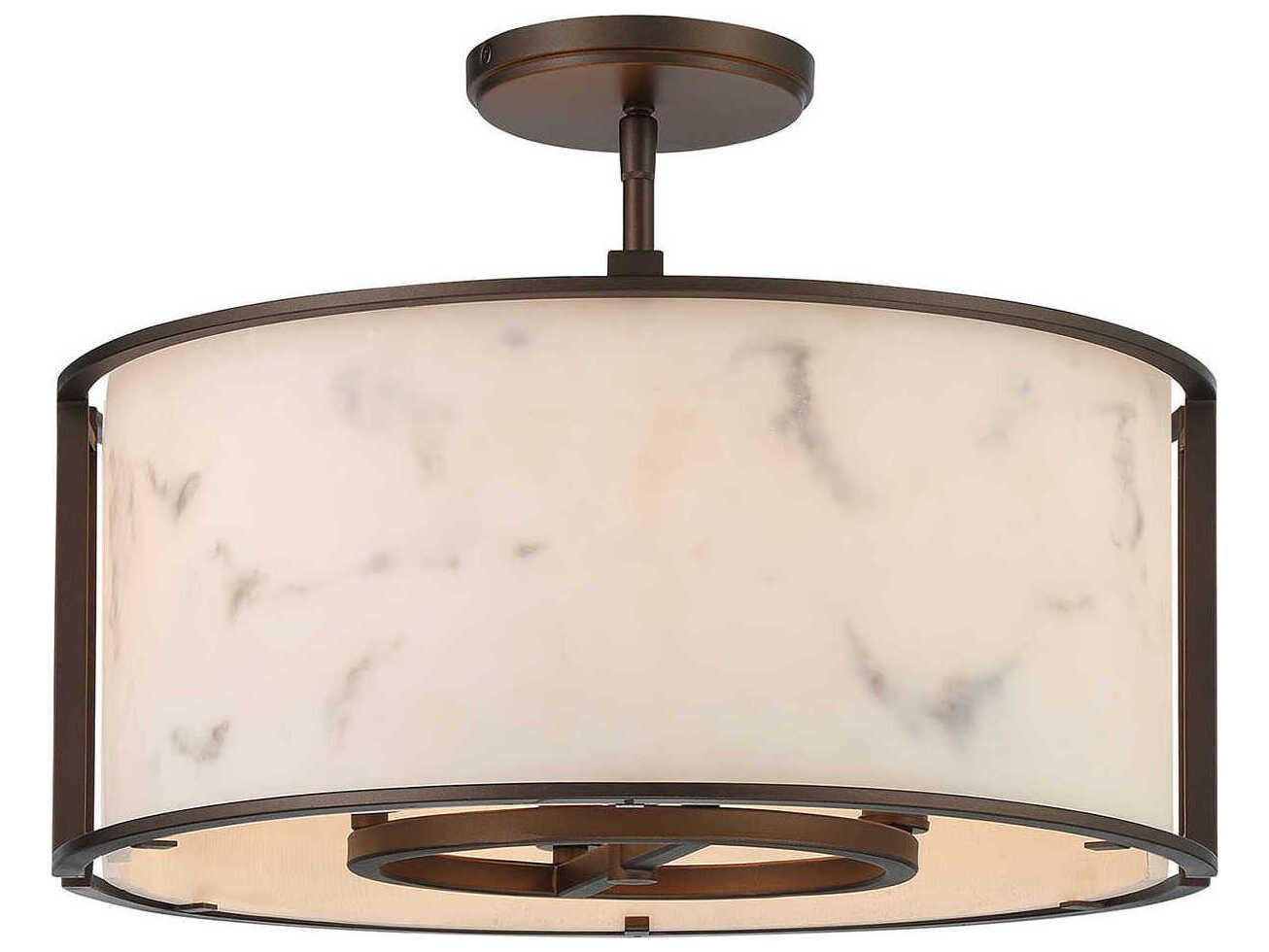 Minka Lavery Buchanan 4-Light Hellenic Bronze Drum Semi Flush Mount