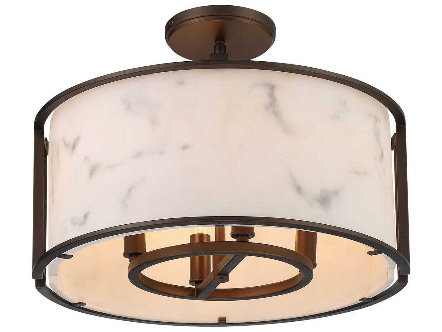 Minka Lavery Buchanan 4-Light Hellenic Bronze Drum Semi Flush Mount