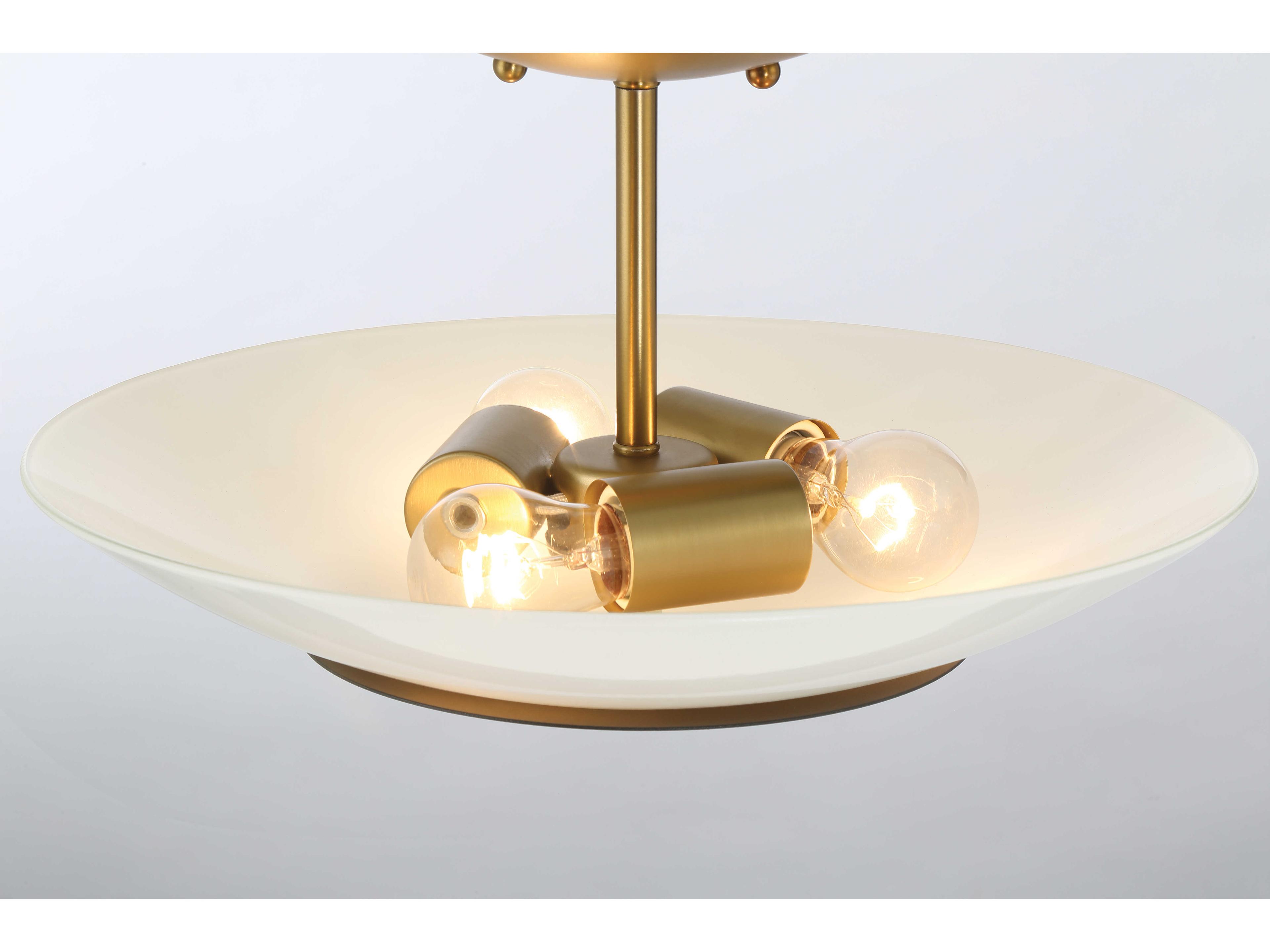 Minka Lavery Bax 3-Light Sand Coal Soft Brass Black Bowl Semi Flush Mount