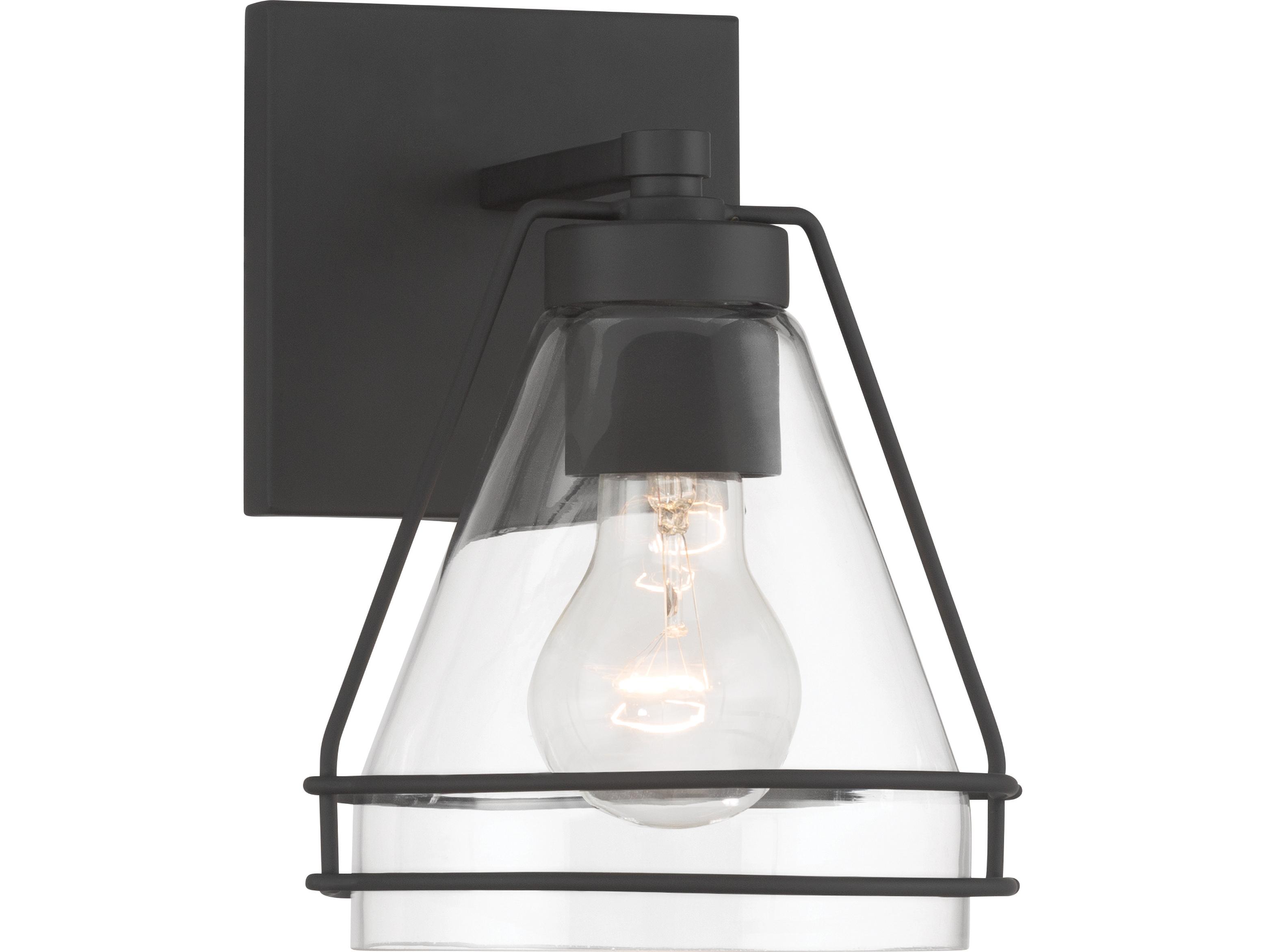 Minka Lavery Lorenth 1-Light Dark Matte Black Wall Sconce