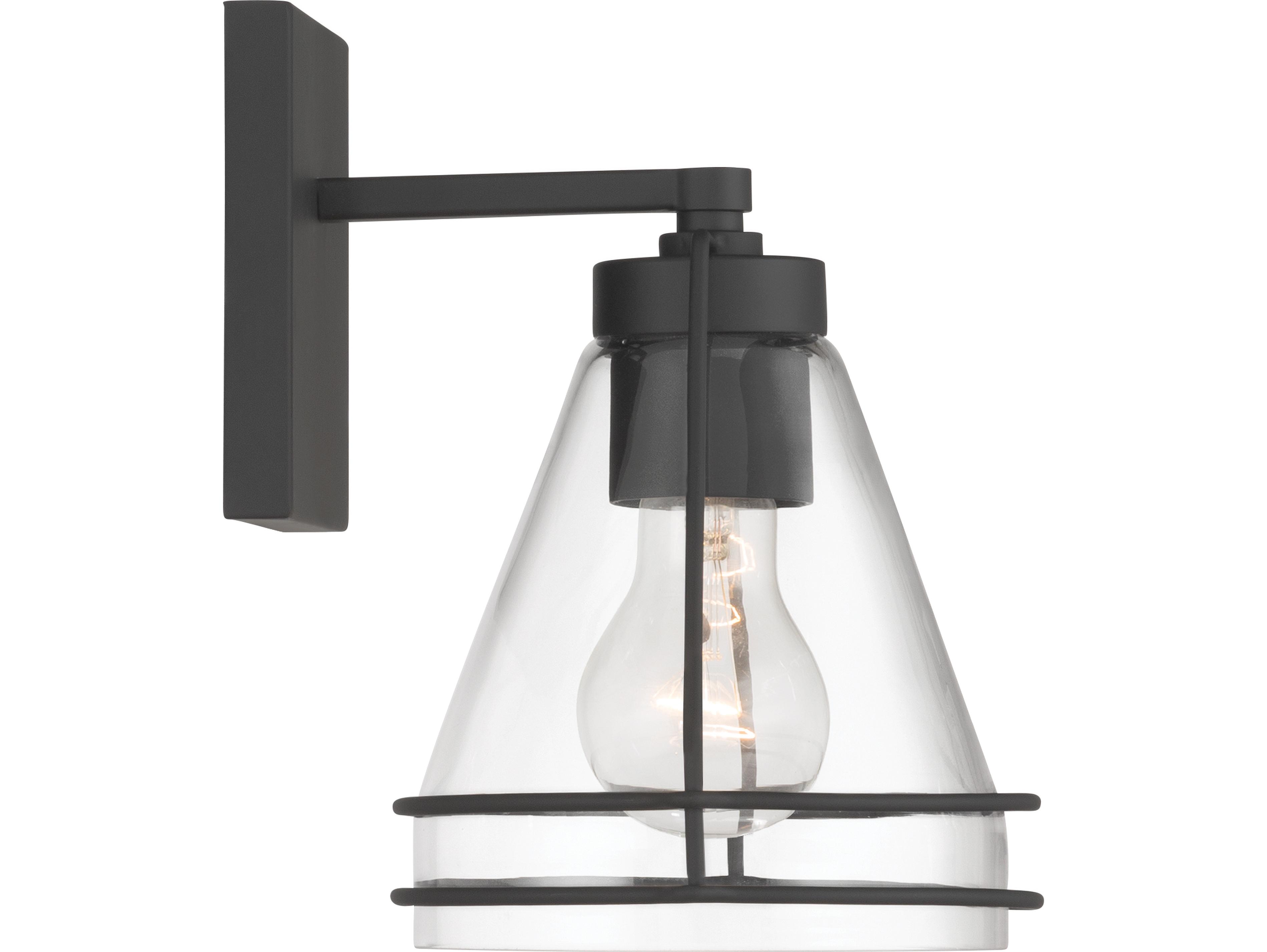 Minka Lavery Lorenth 1-Light Dark Matte Black Wall Sconce