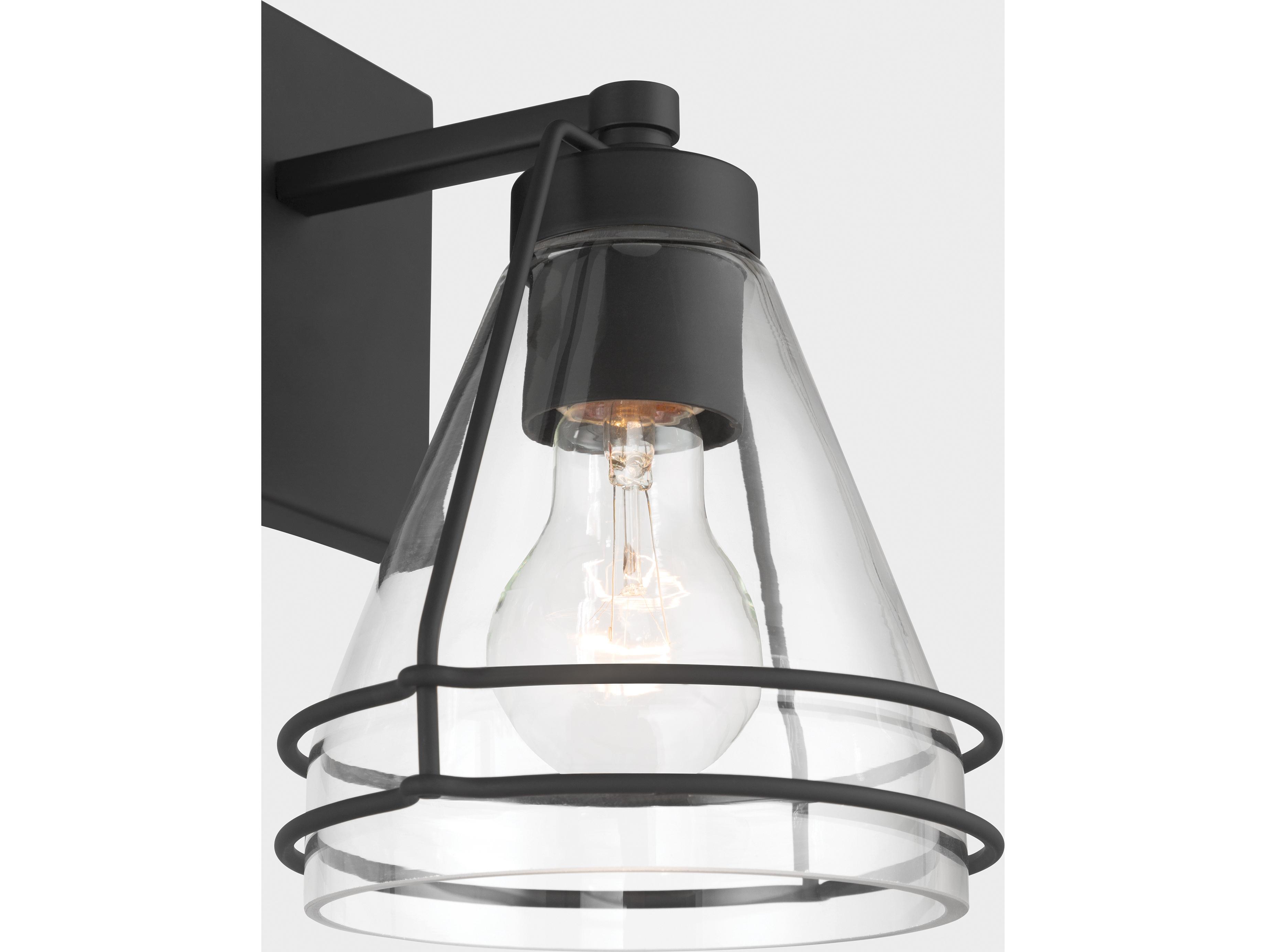 Minka Lavery Lorenth 1-Light Dark Matte Black Wall Sconce