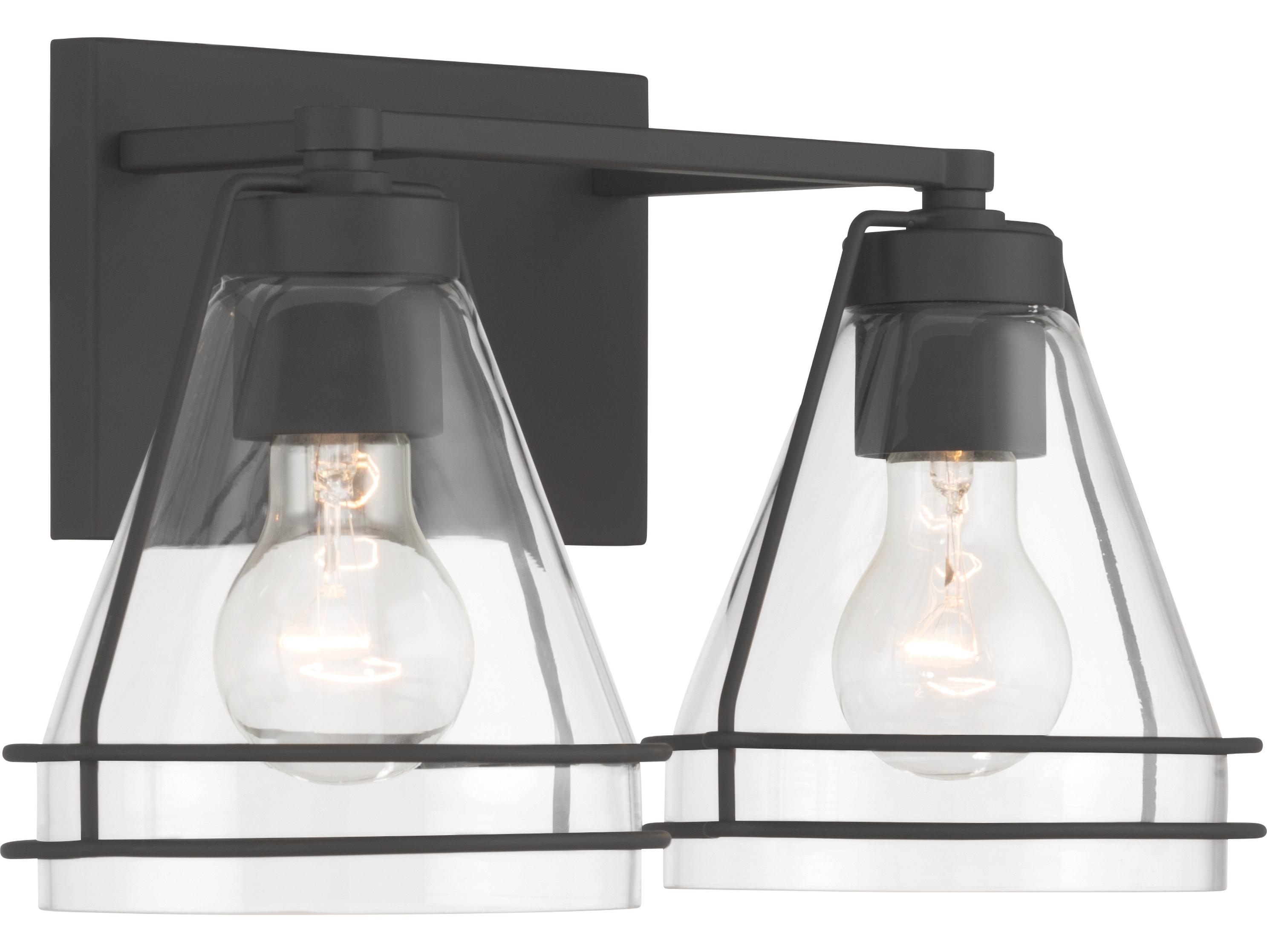 Minka Lavery Lorenth 2-Light Dark Matte Black Vanity Light