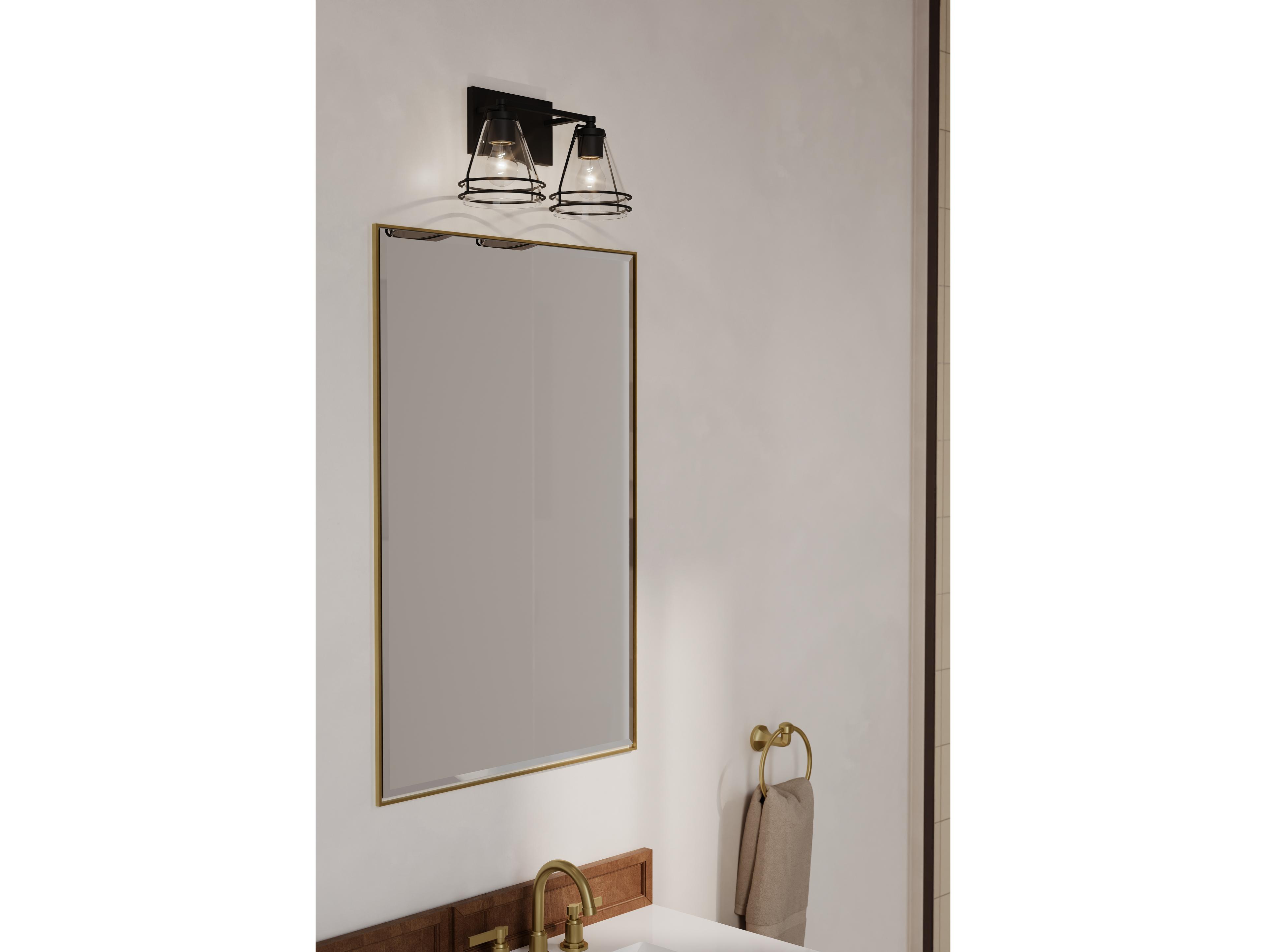 Minka Lavery Lorenth 2-Light Dark Matte Black Vanity Light