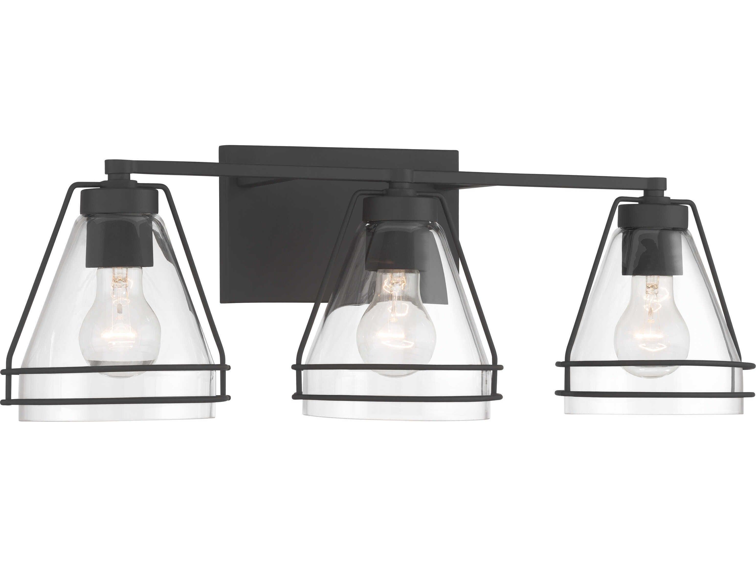 Minka Lavery Lorenth 3-Light Dark Matte Black Vanity Light