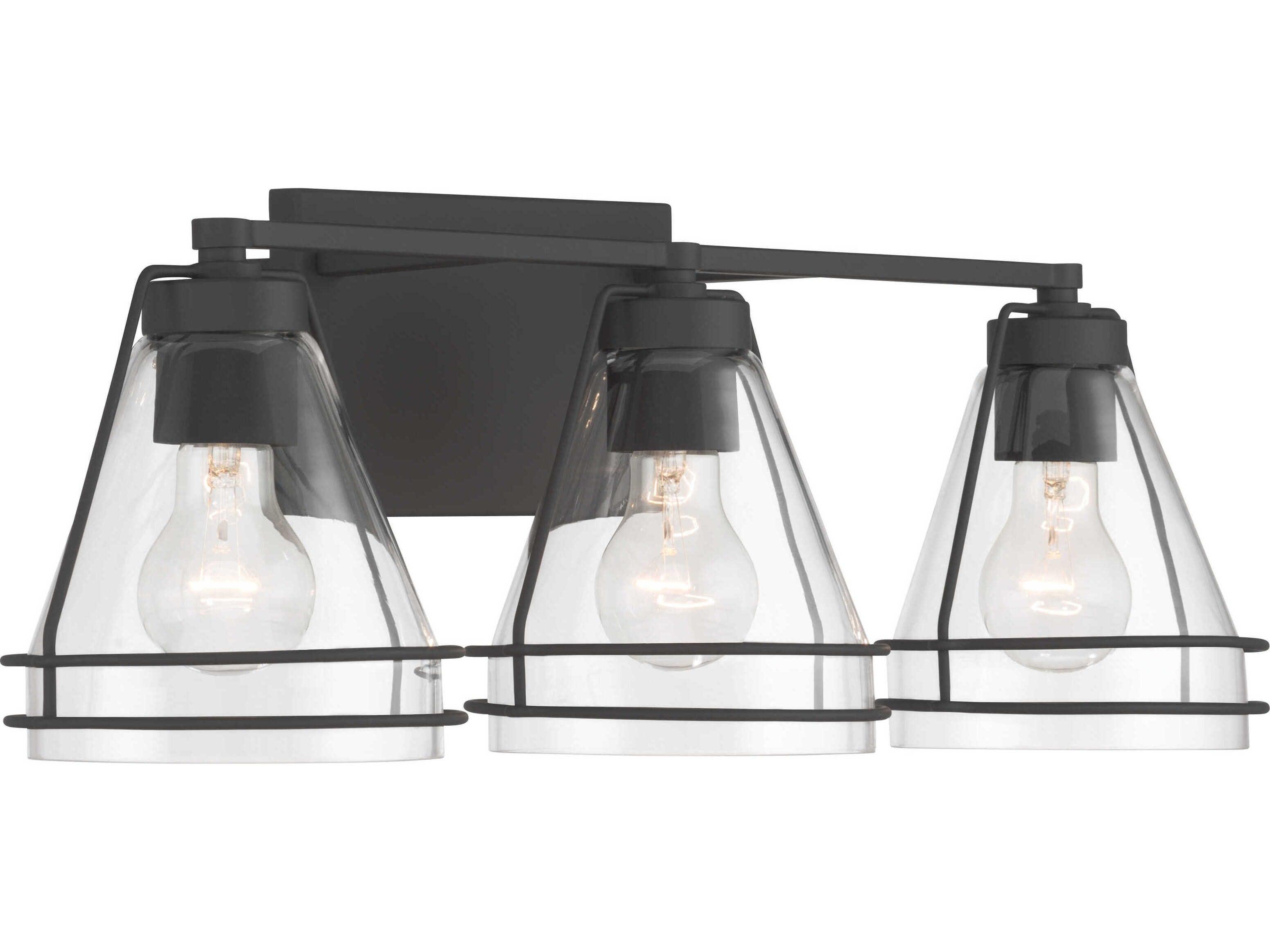 Minka Lavery Lorenth 3-Light Dark Matte Black Vanity Light