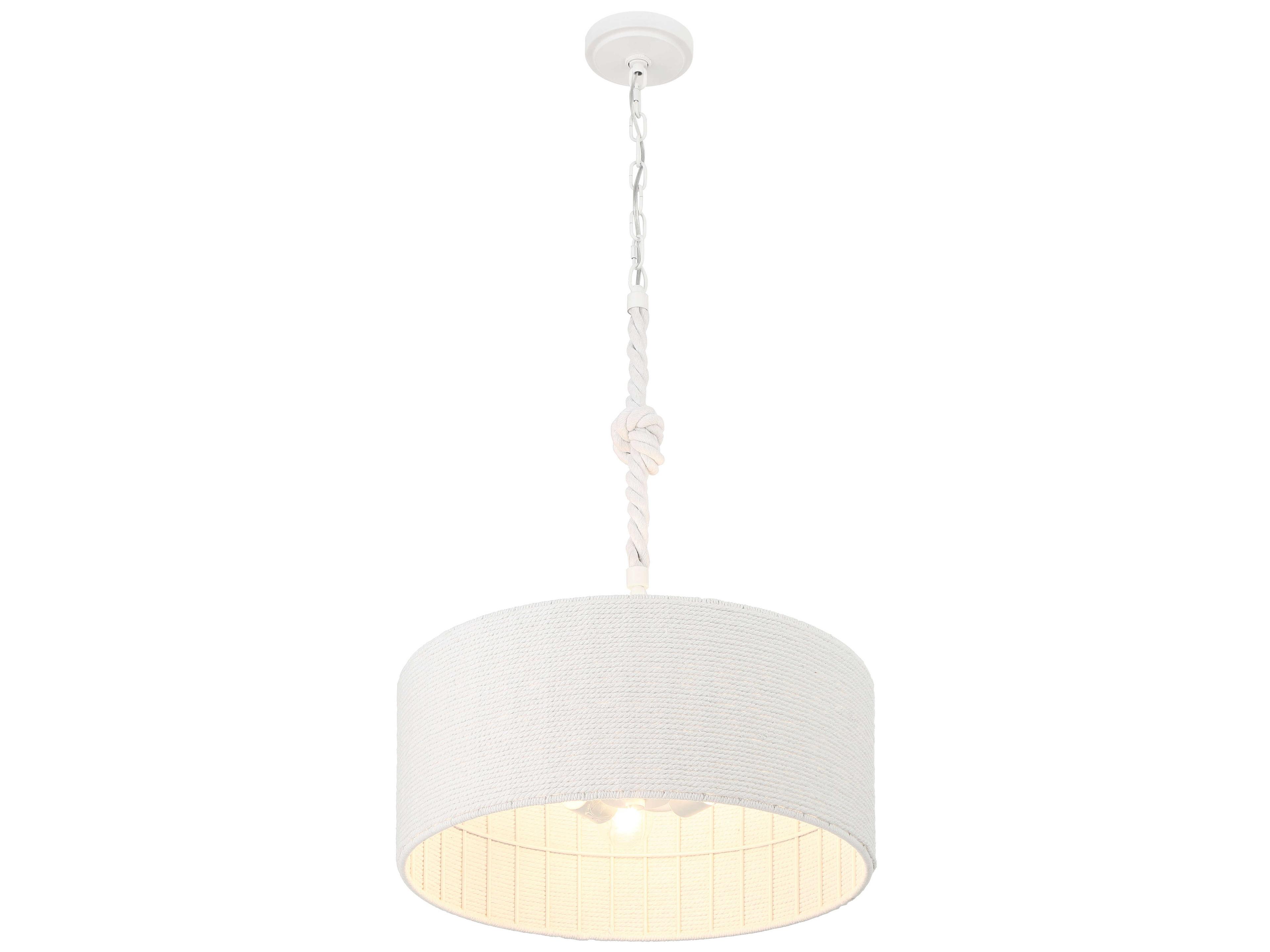 Minka Lavery Lodelle 3-Light Matte White Drum Pendant