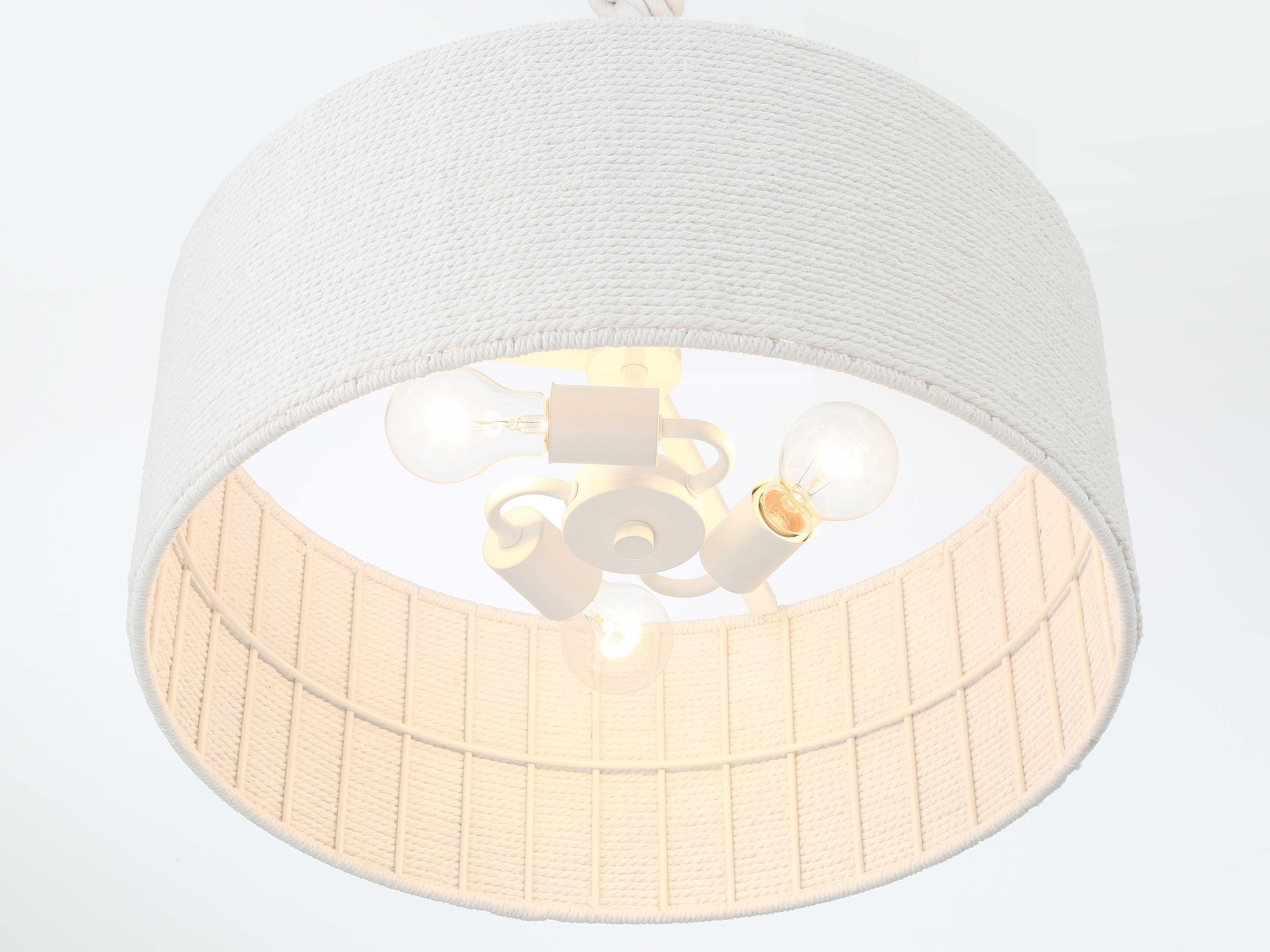 Minka Lavery Lodelle 3-Light Matte White Drum Pendant