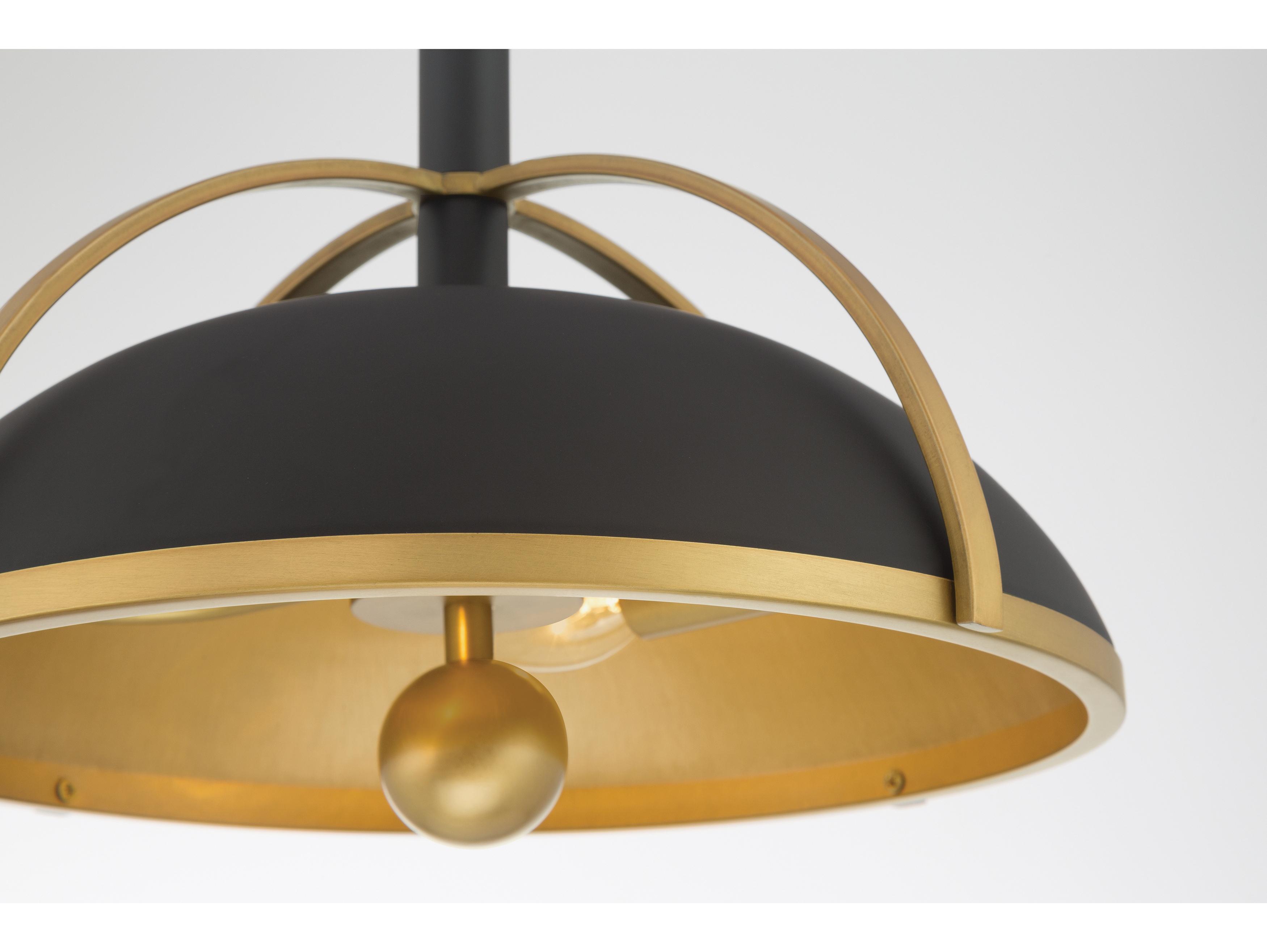 Minka Lavery Yorkshire 2-Light Dark Matte Black Dome Pendant