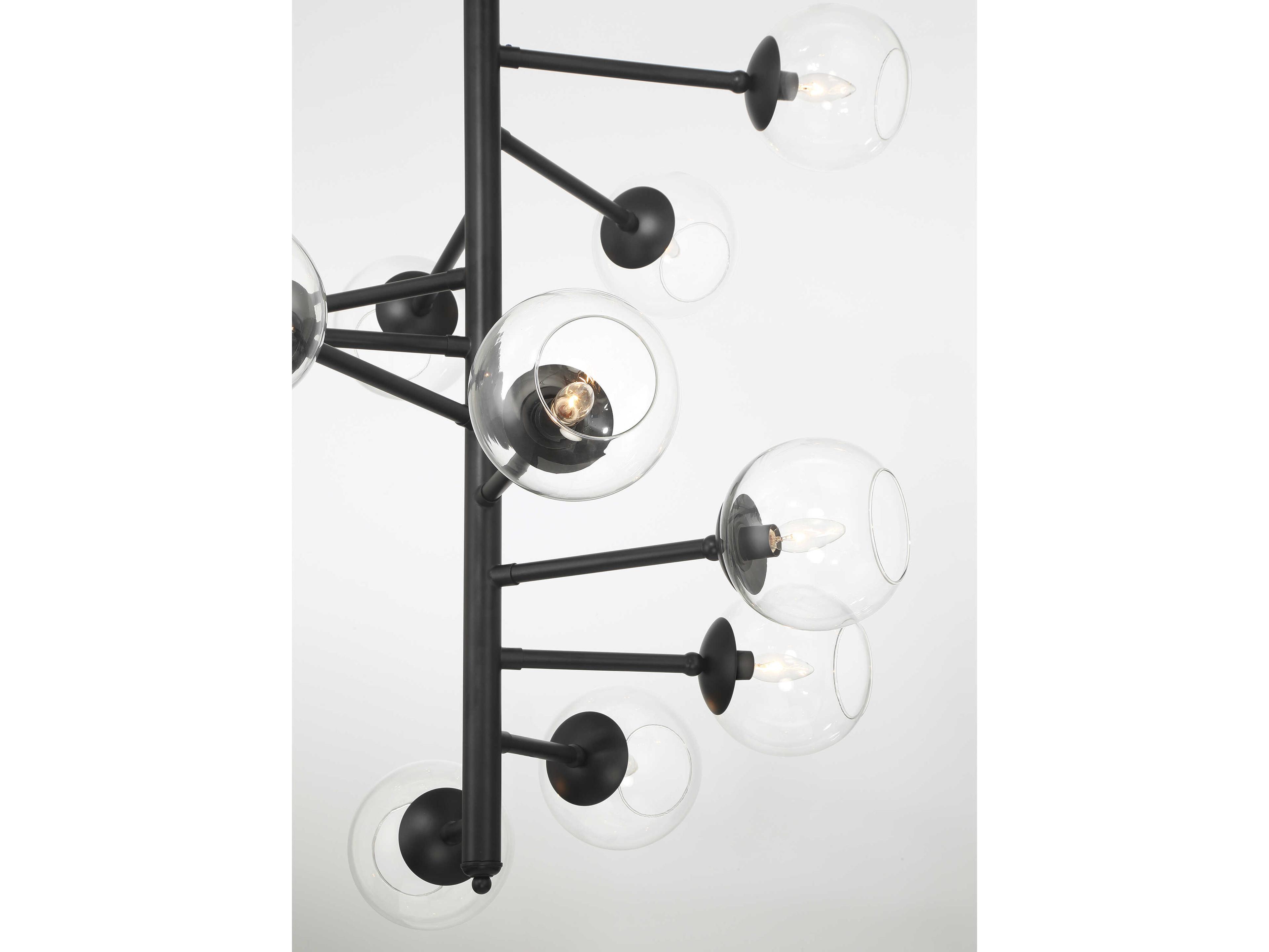 Minka Lavery Millikan 15-Light Coal Black Globe Tiered Pendant