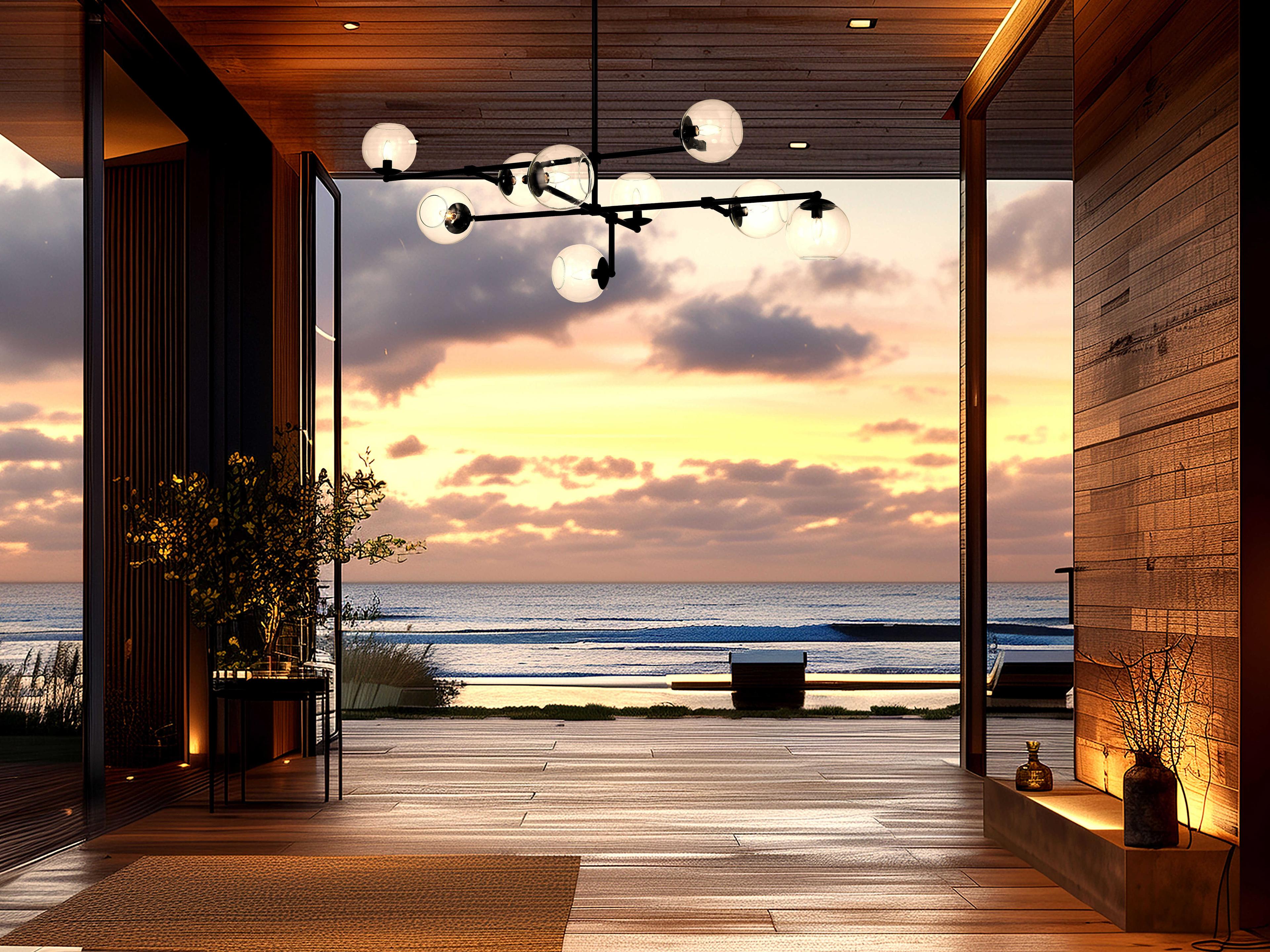 Minka Lavery Millikan 9-Light Coal Black Tiered Island Pendant