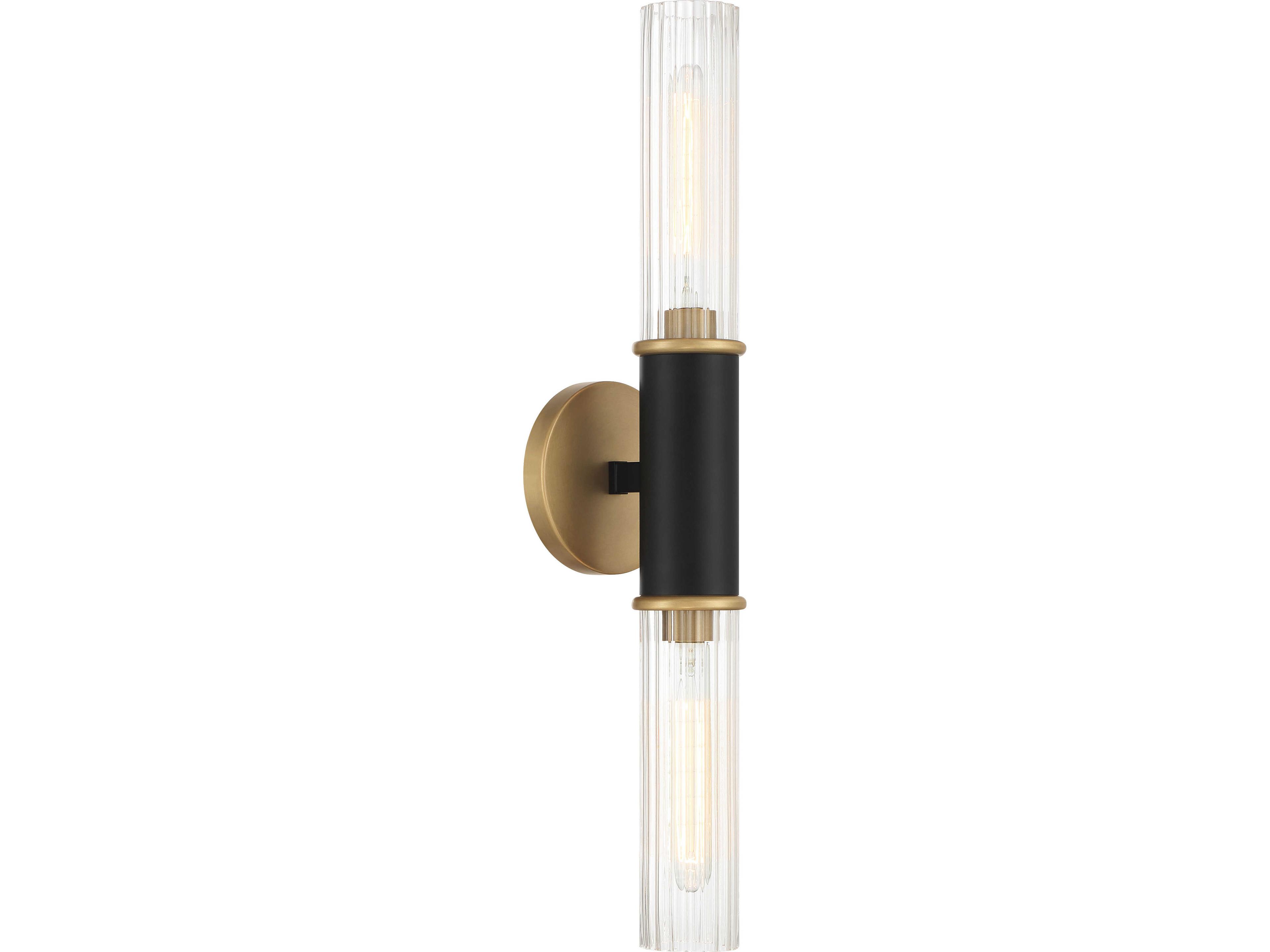 Minka Lavery Stamford 2-Light Legacy Brass Black Wall Sconce