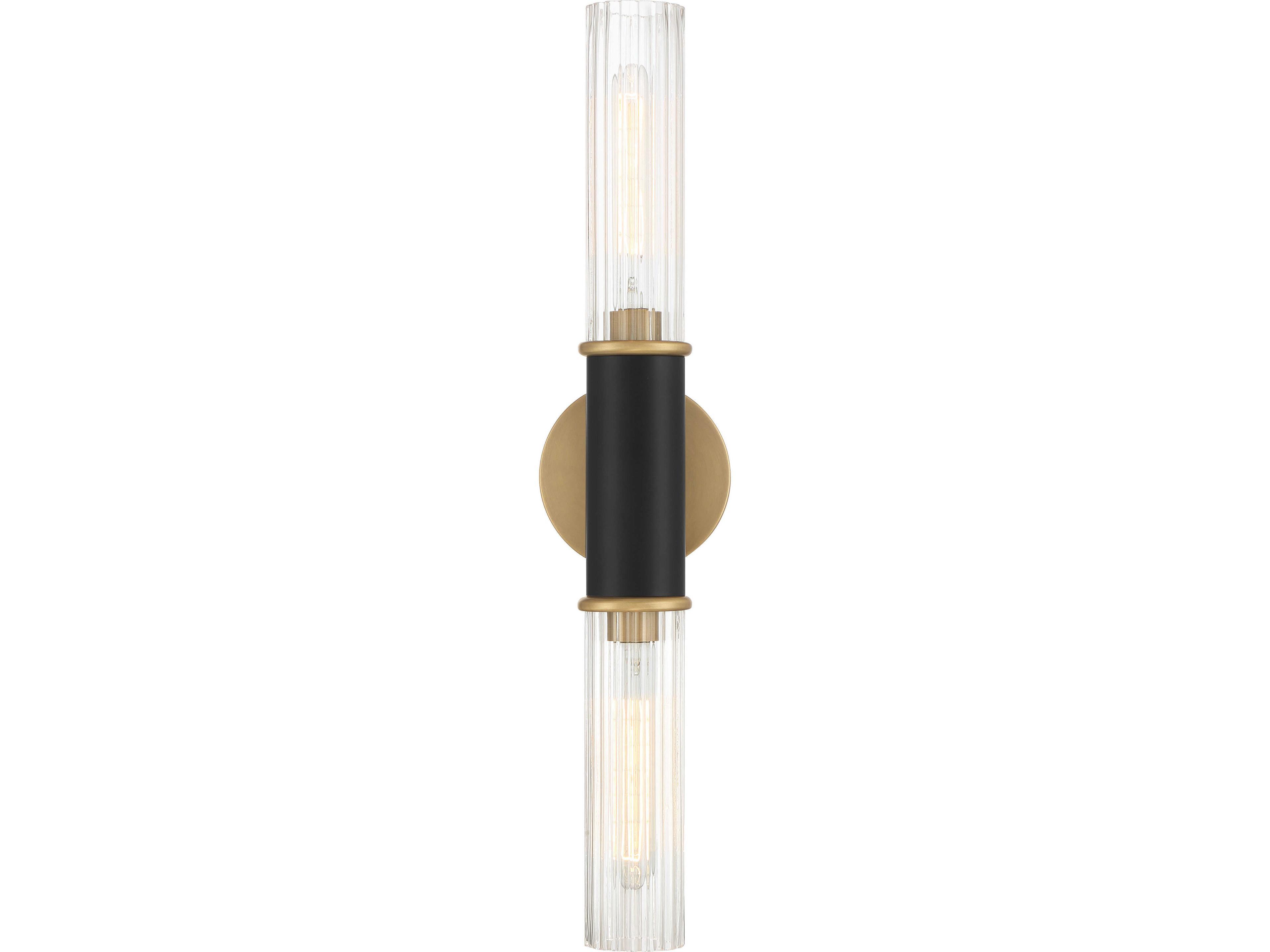 Minka Lavery Stamford 2-Light Legacy Brass Black Wall Sconce