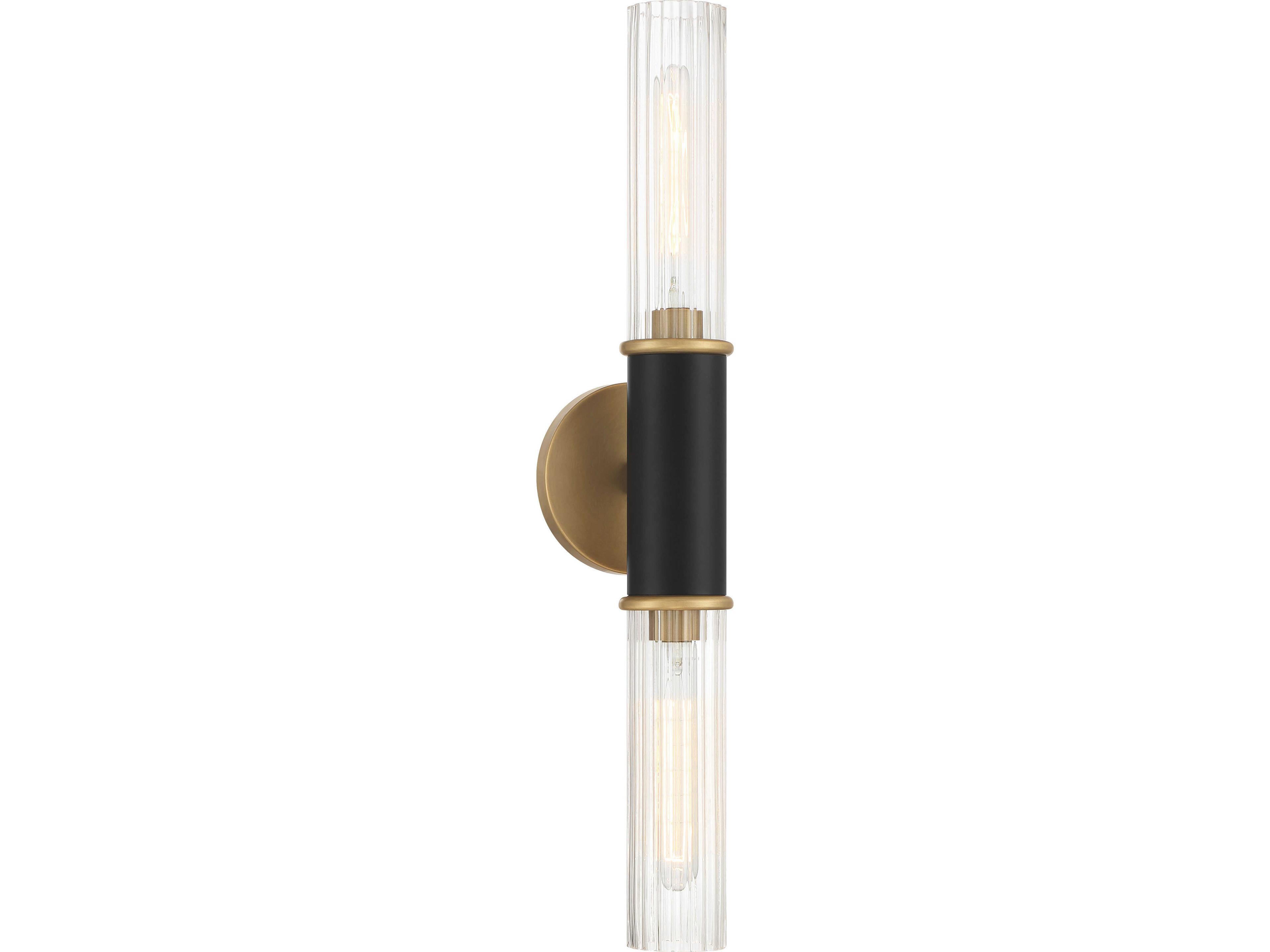 Minka Lavery Stamford 2-Light Legacy Brass Black Wall Sconce