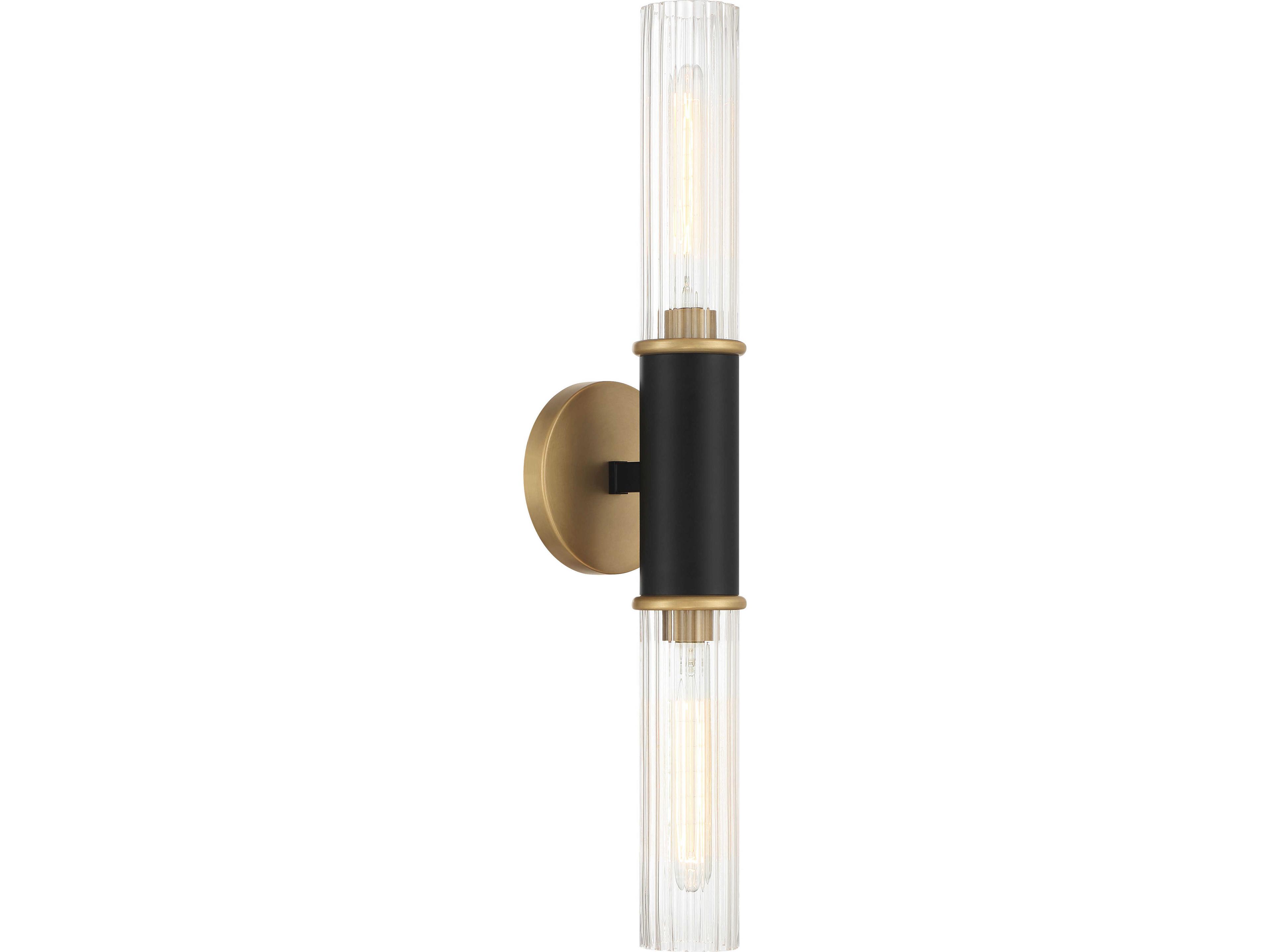 Minka Lavery Stamford 2-Light Legacy Brass Black Wall Sconce