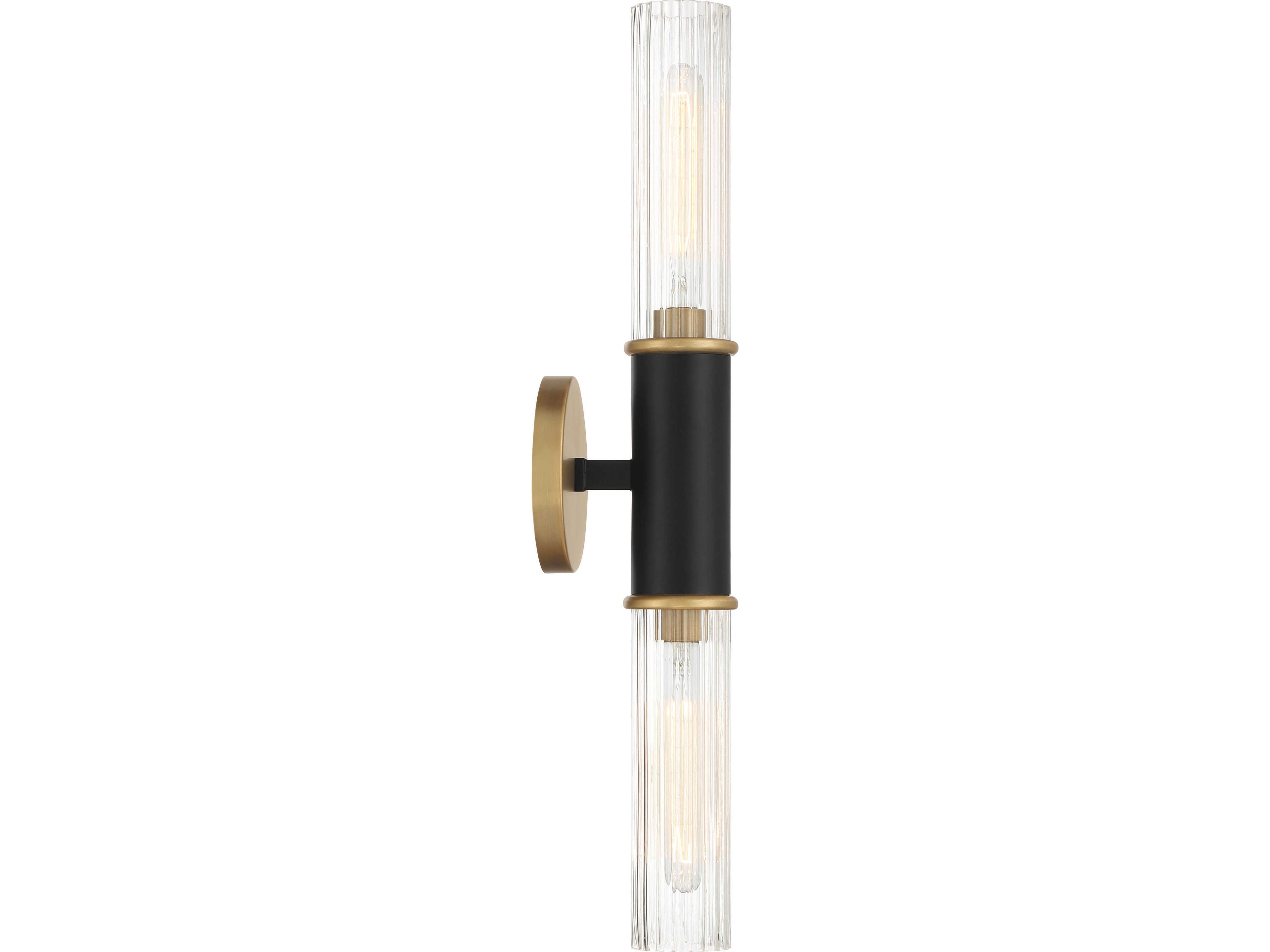 Minka Lavery Stamford 2-Light Legacy Brass Black Wall Sconce