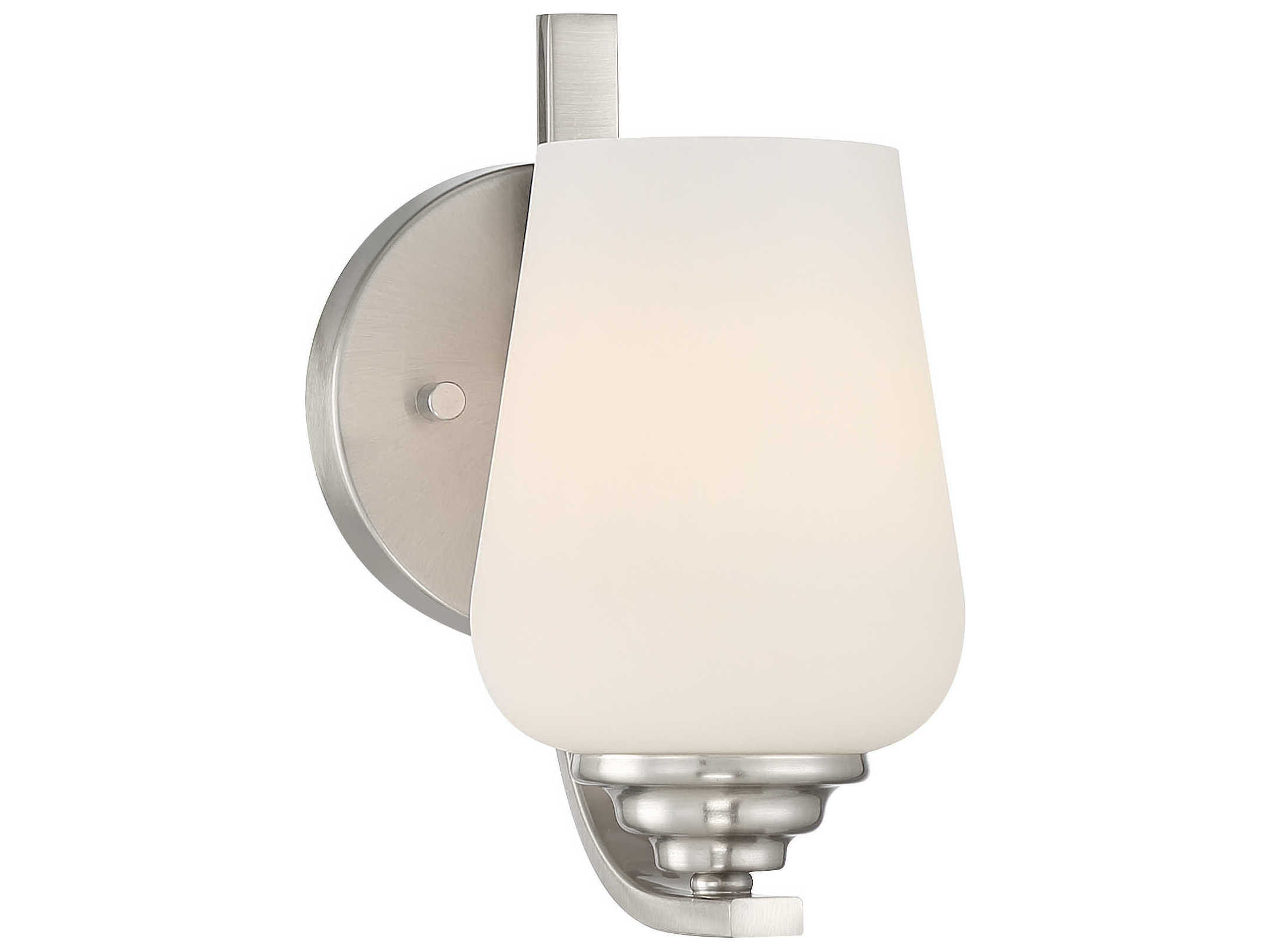 Minka Lavery Shyloh 1-Light Brushed Nickel Glass Wall Sconce