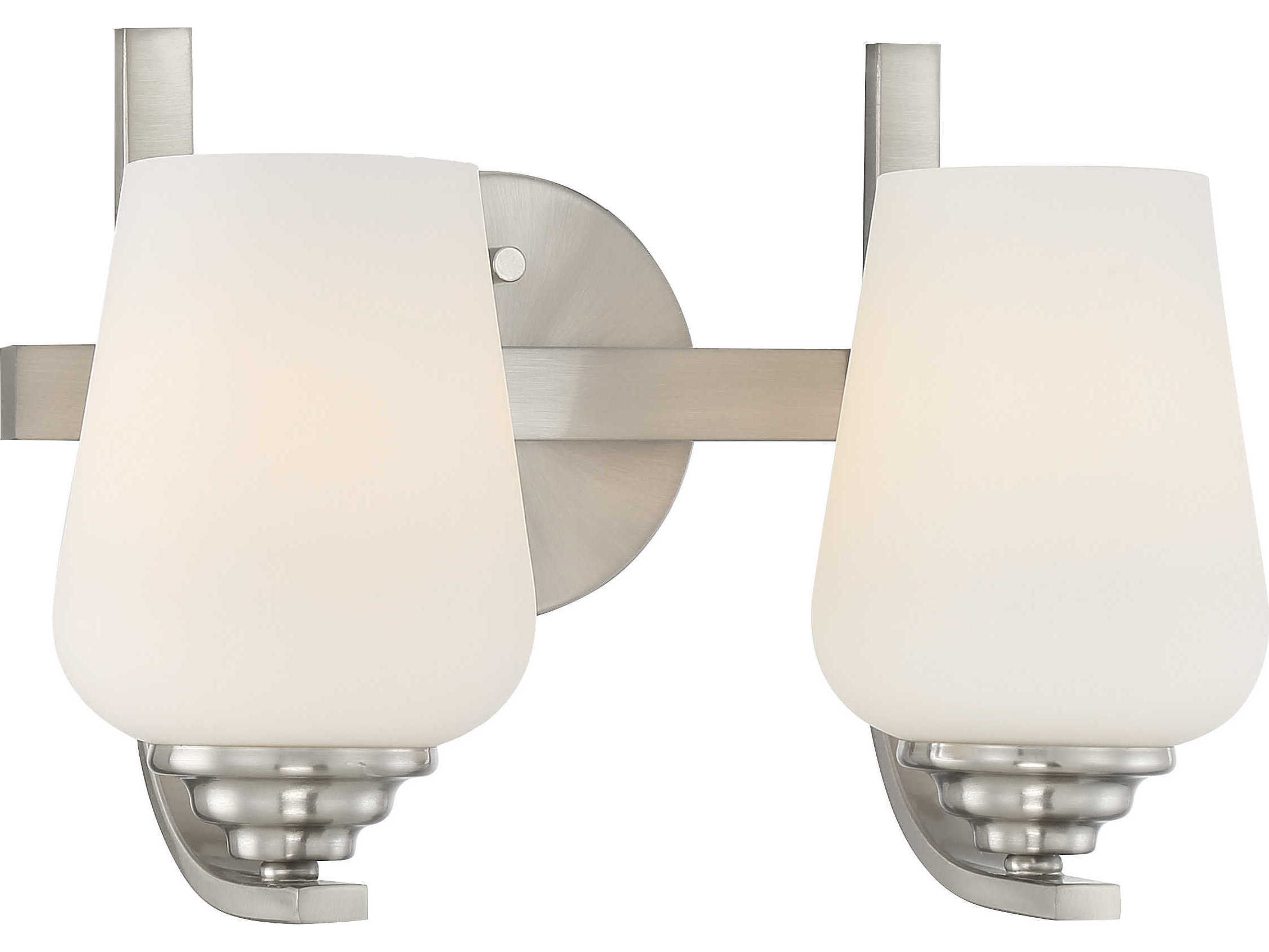 Minka Lavery Shyloh 2-Light Brushed Nickel Glass Vanity Light