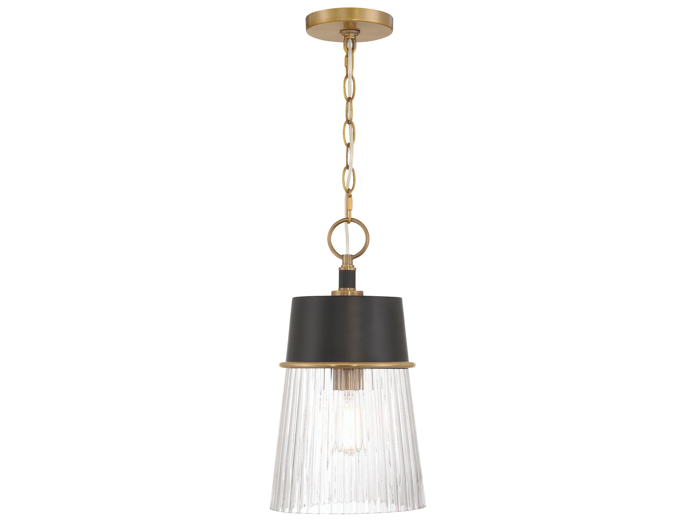 Minka Lavery Stamford 1-Light Legacy Brass Dark Matte Black Empire Mini Pendant