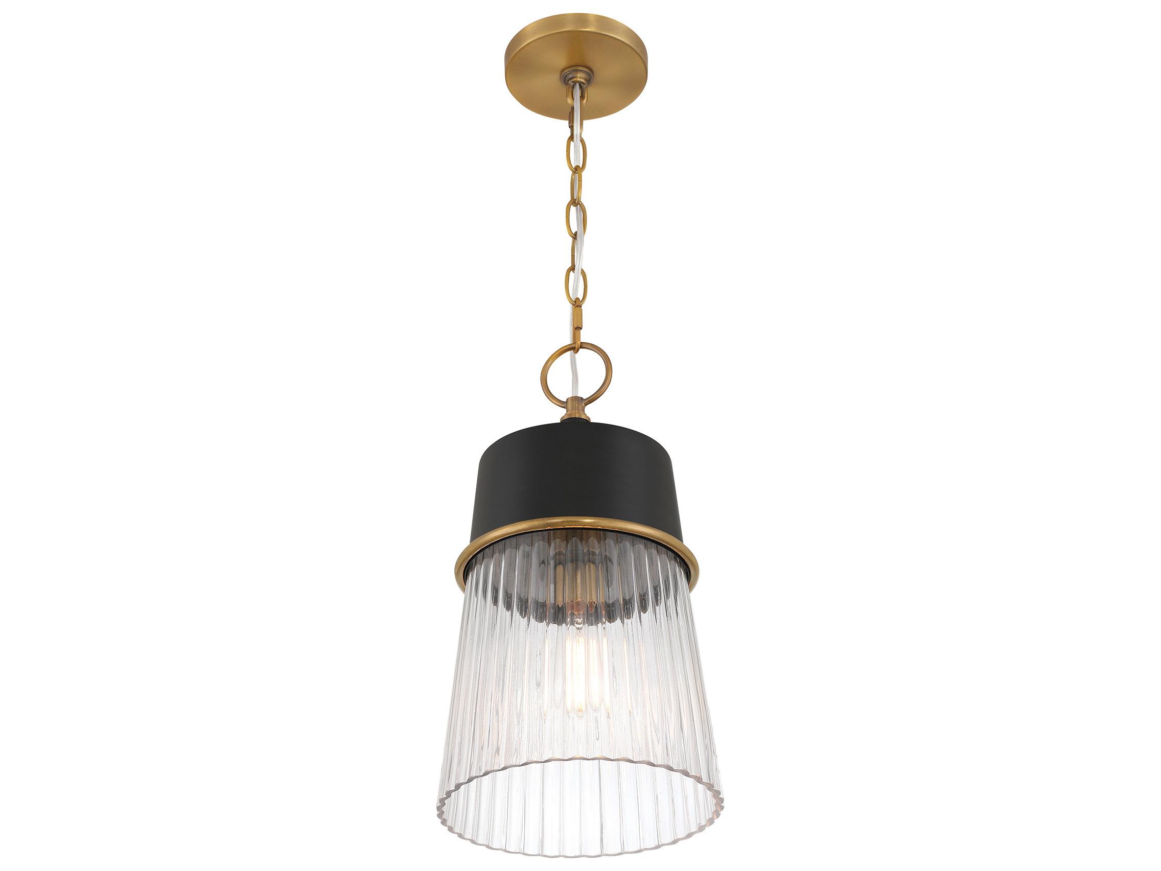 Minka Lavery Stamford 1-Light Legacy Brass Dark Matte Black Empire Mini Pendant