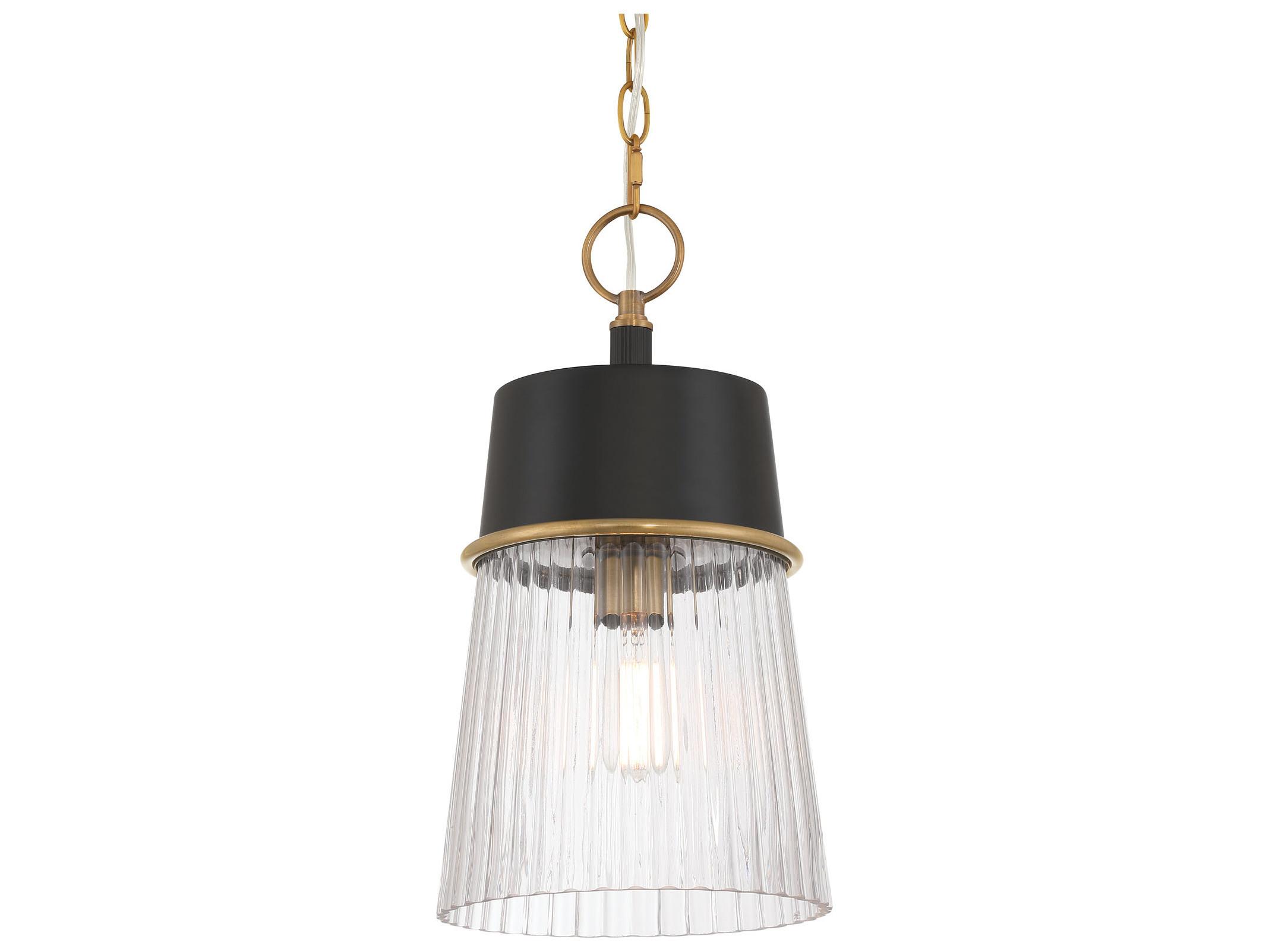 Minka Lavery Stamford 1-Light Legacy Brass Dark Matte Black Empire Mini Pendant