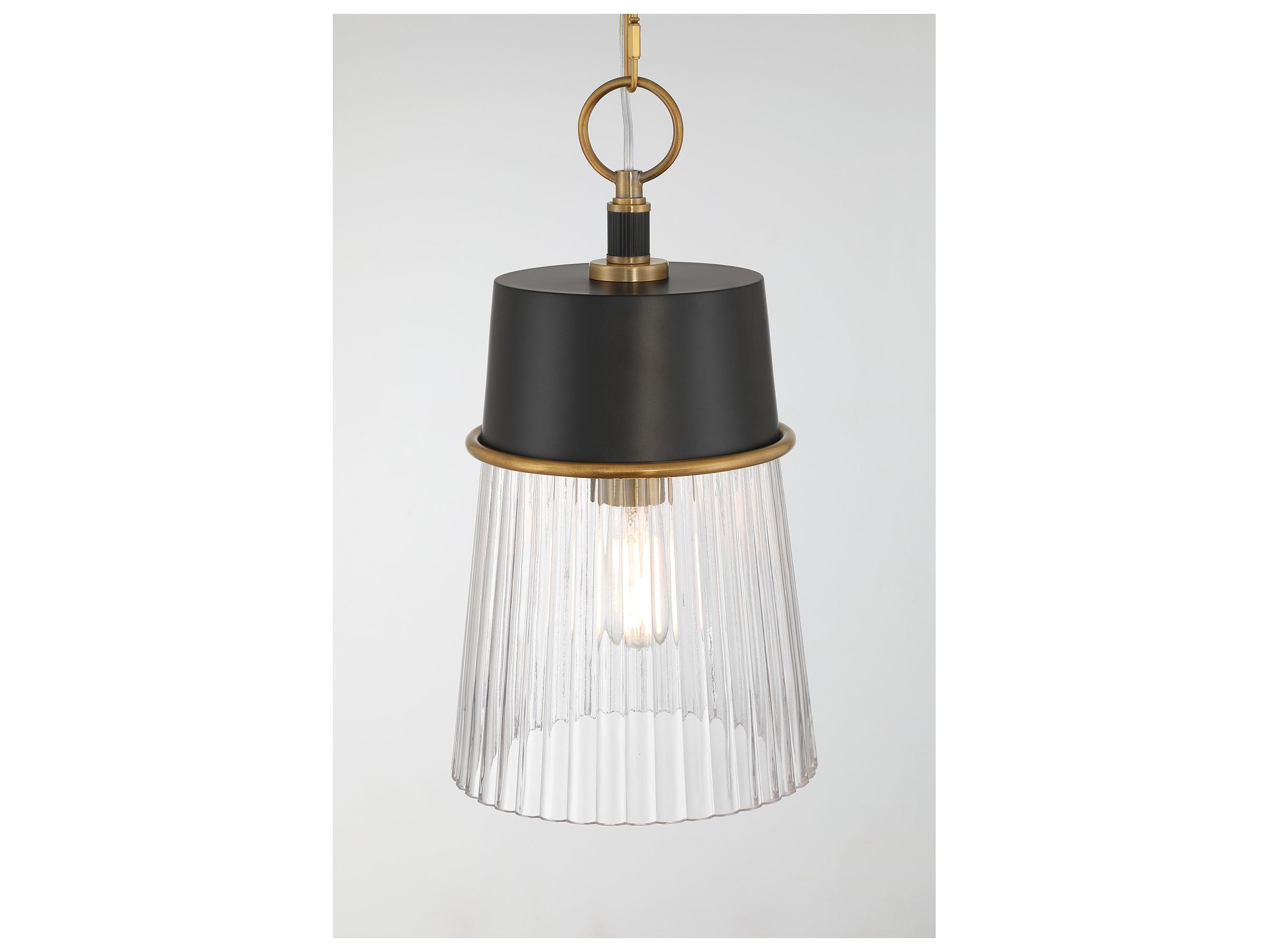 Minka Lavery Stamford 1-Light Legacy Brass Dark Matte Black Empire Mini Pendant