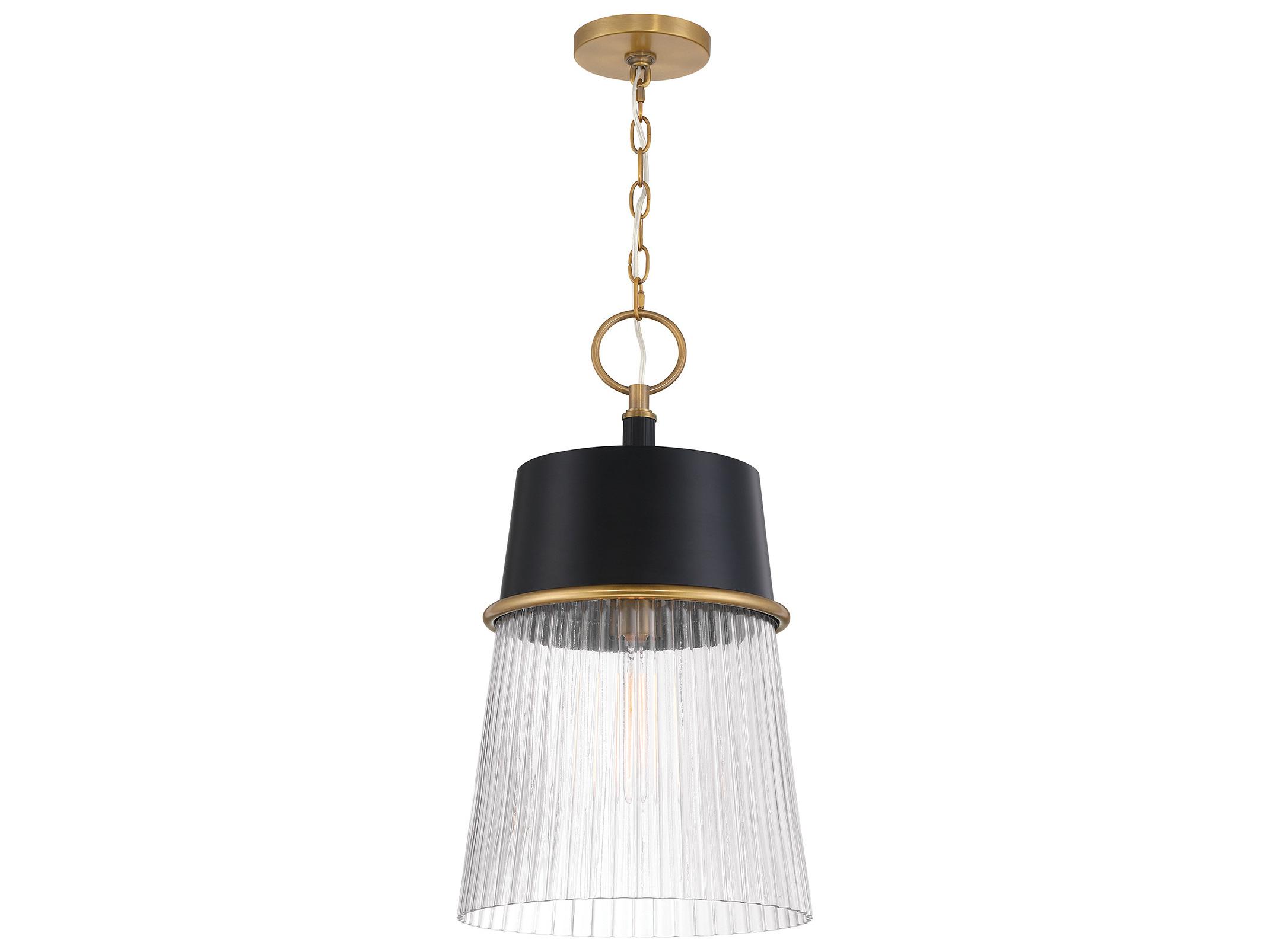 Minka Lavery Stamford 1-Light Legacy Brass Dark Matte Black Empire Pendant