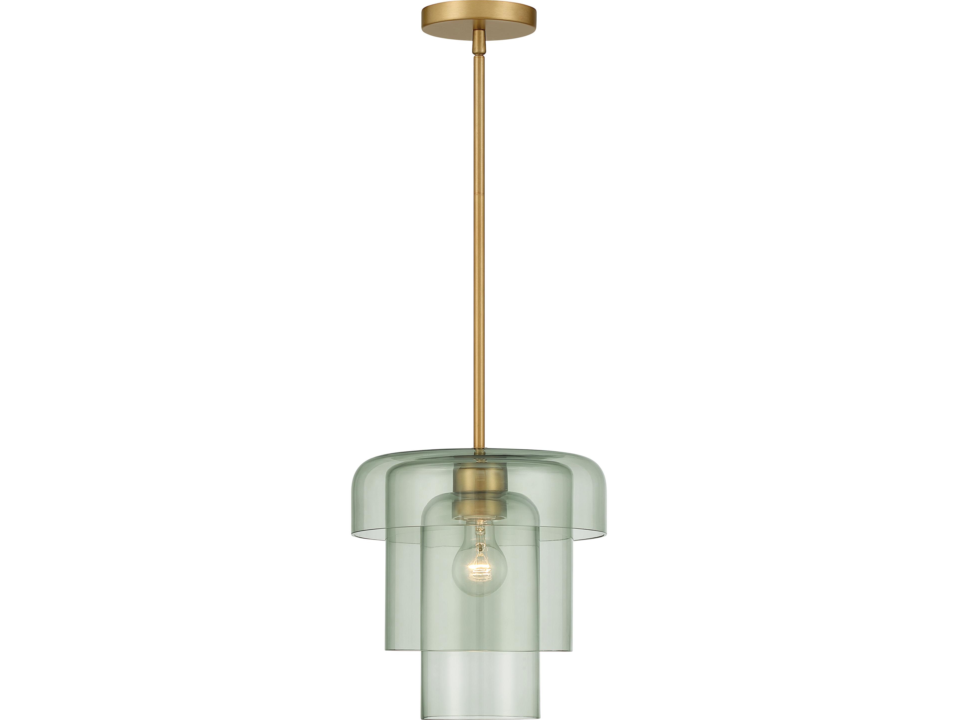 Minka Lavery Velique 1-Light Legacy Brass Cylinder Tiered Mini Pendant