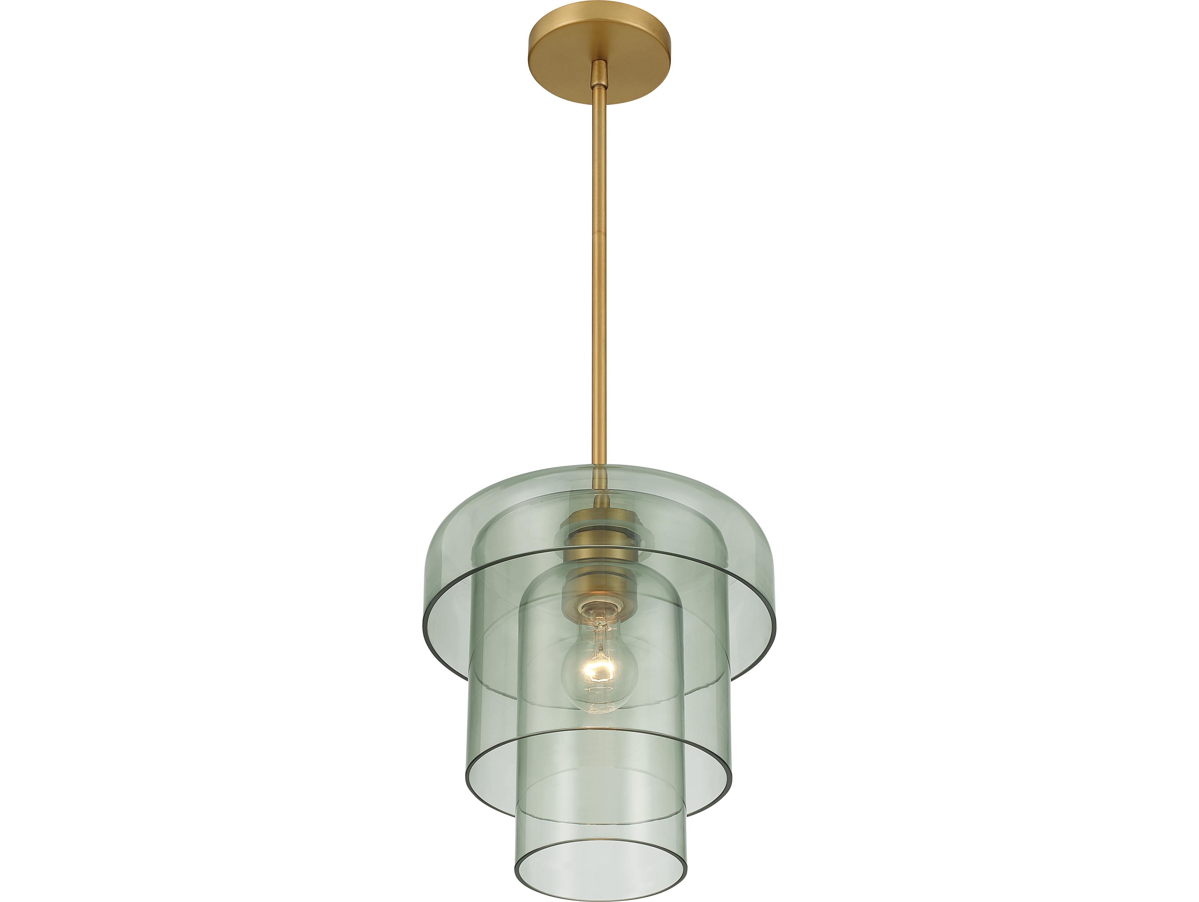Minka Lavery Velique 1-Light Legacy Brass Cylinder Tiered Mini Pendant