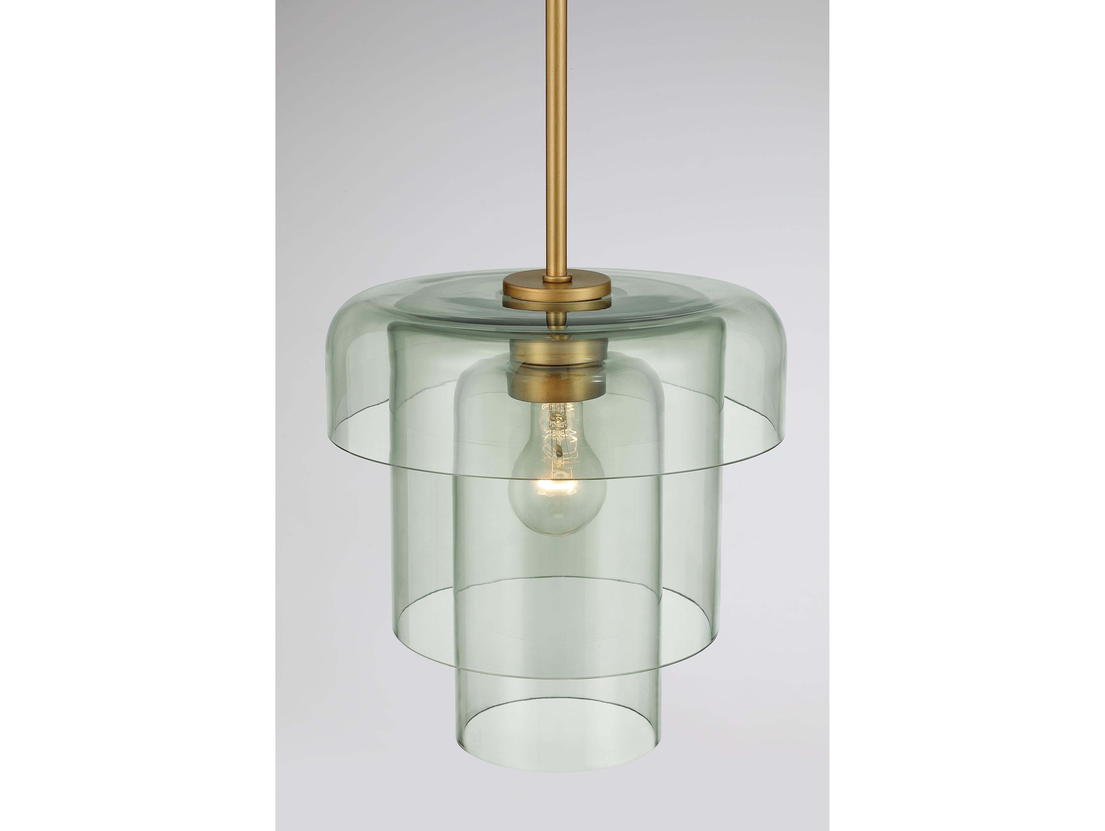 Minka Lavery Velique 1-Light Legacy Brass Cylinder Tiered Mini Pendant