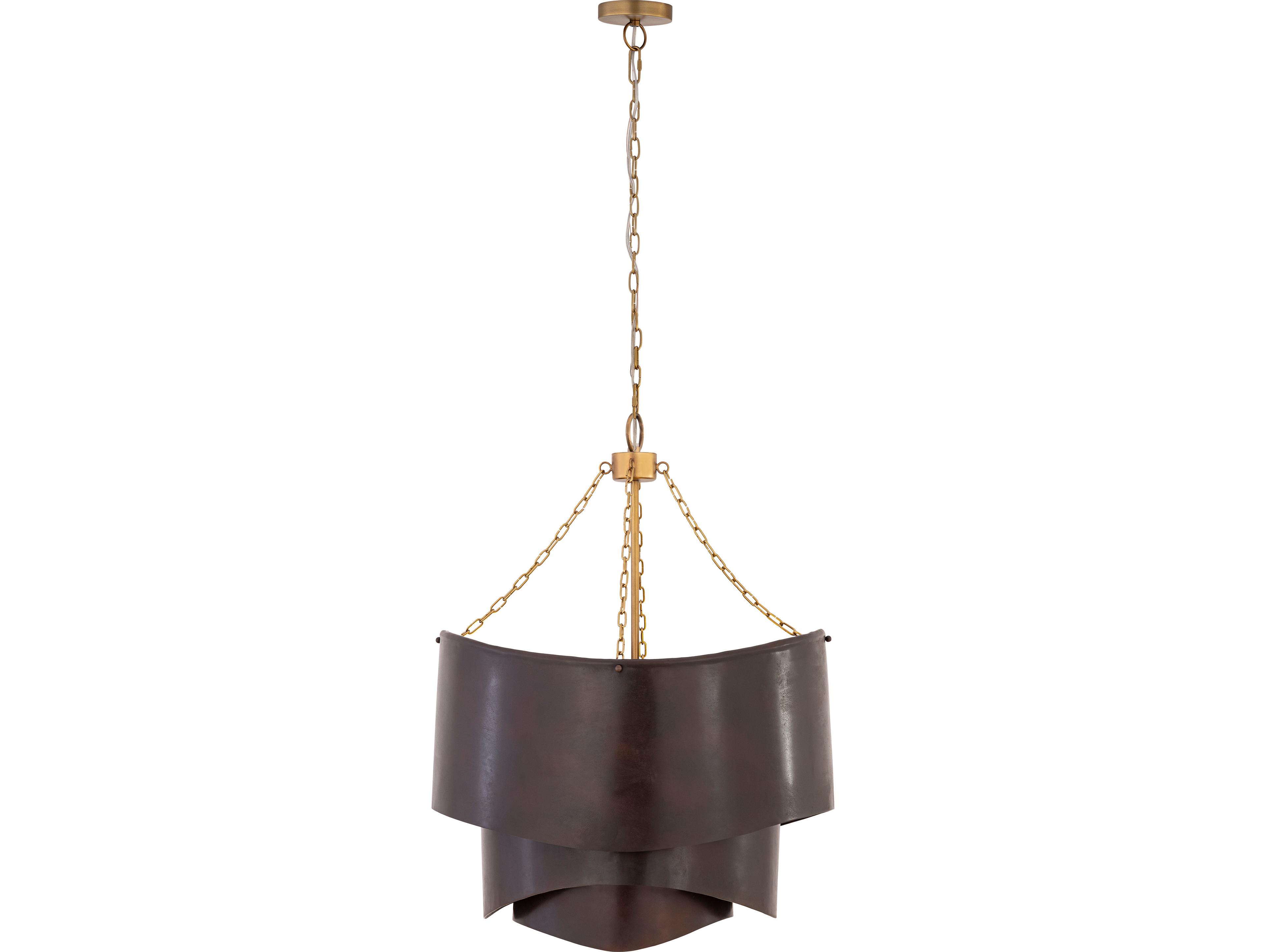 Minka Lavery Zyra 3-Light Legacy Brass Bronze Geometric Tiered Pendant
