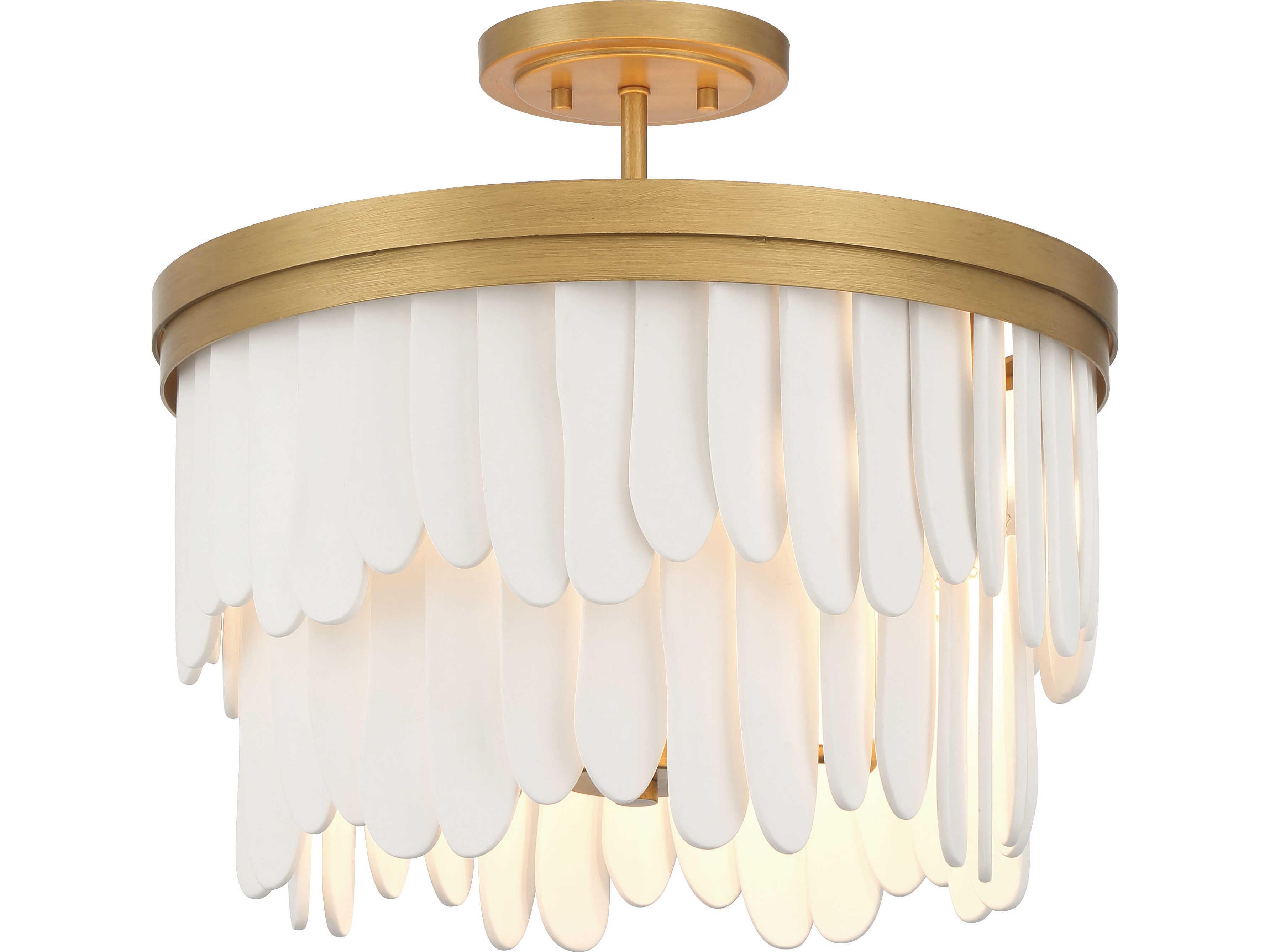 Minka Lavery Briscade 6-Light Painted Legacy Brass Drum Semi Flush Mount