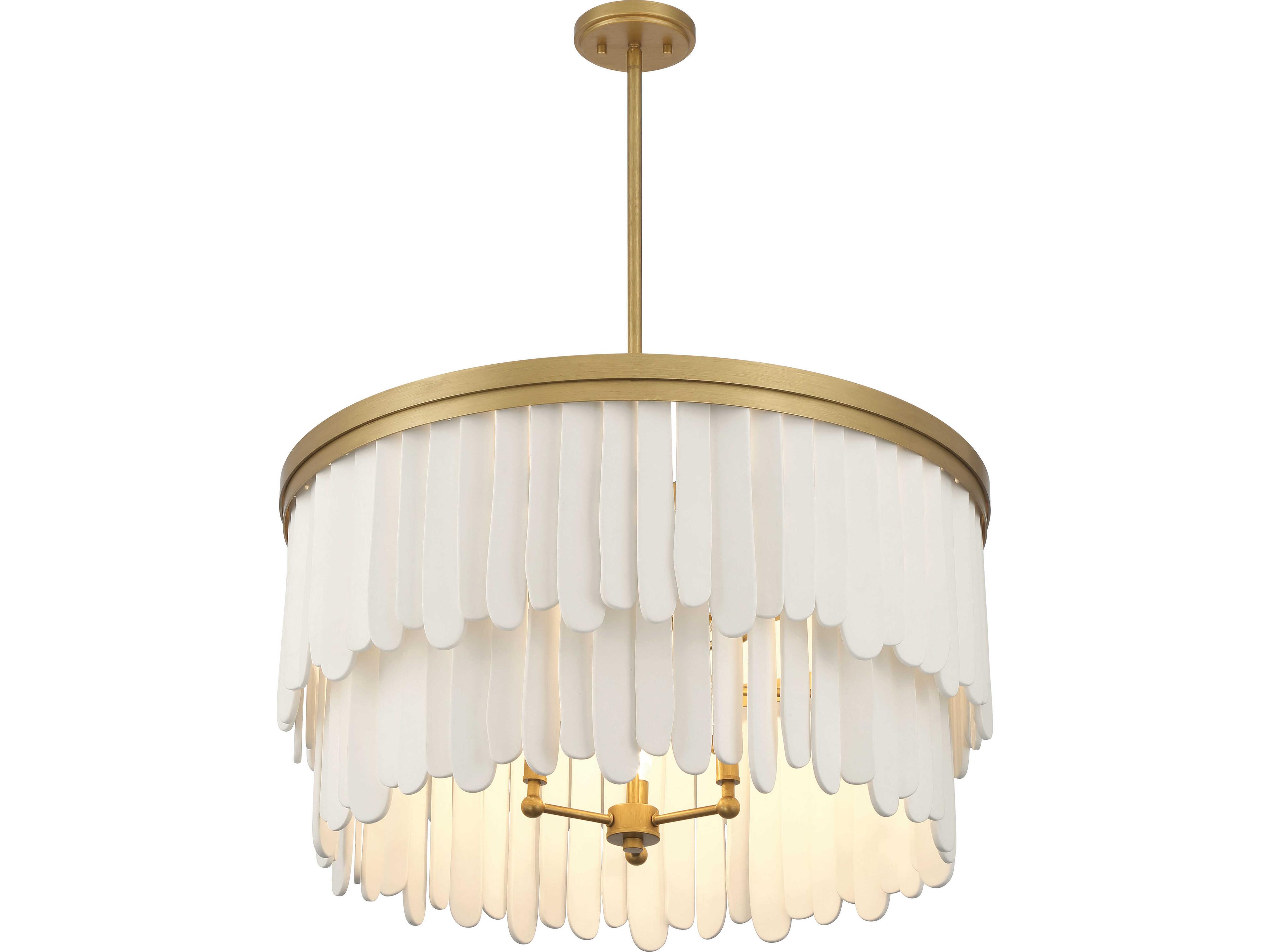 Minka Lavery Briscade 9-Light Painted Legacy Brass Drum Tiered Pendant