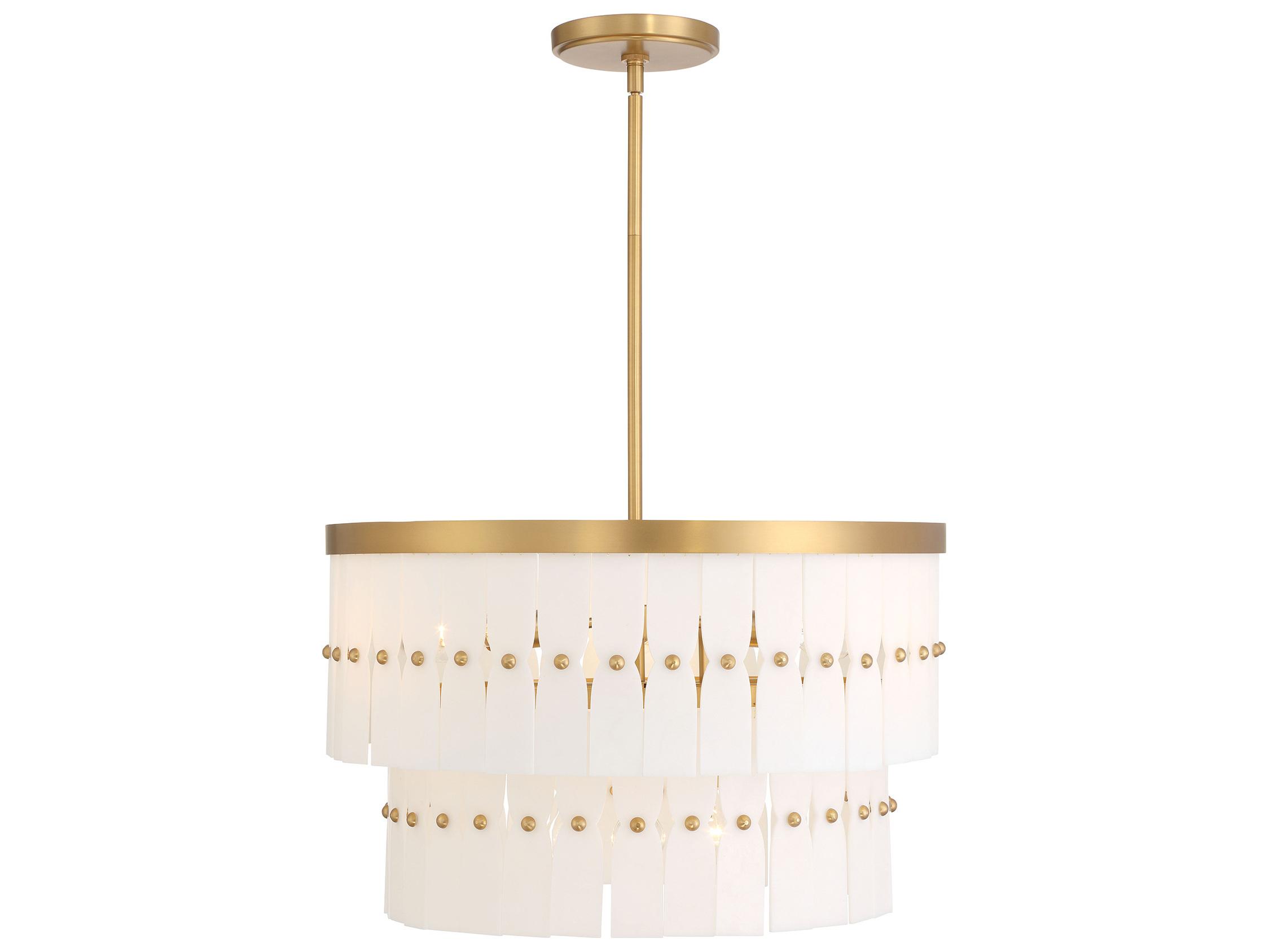 Minka Lavery Coronelle 6-Light Legacy Brass Drum Tiered Pendant
