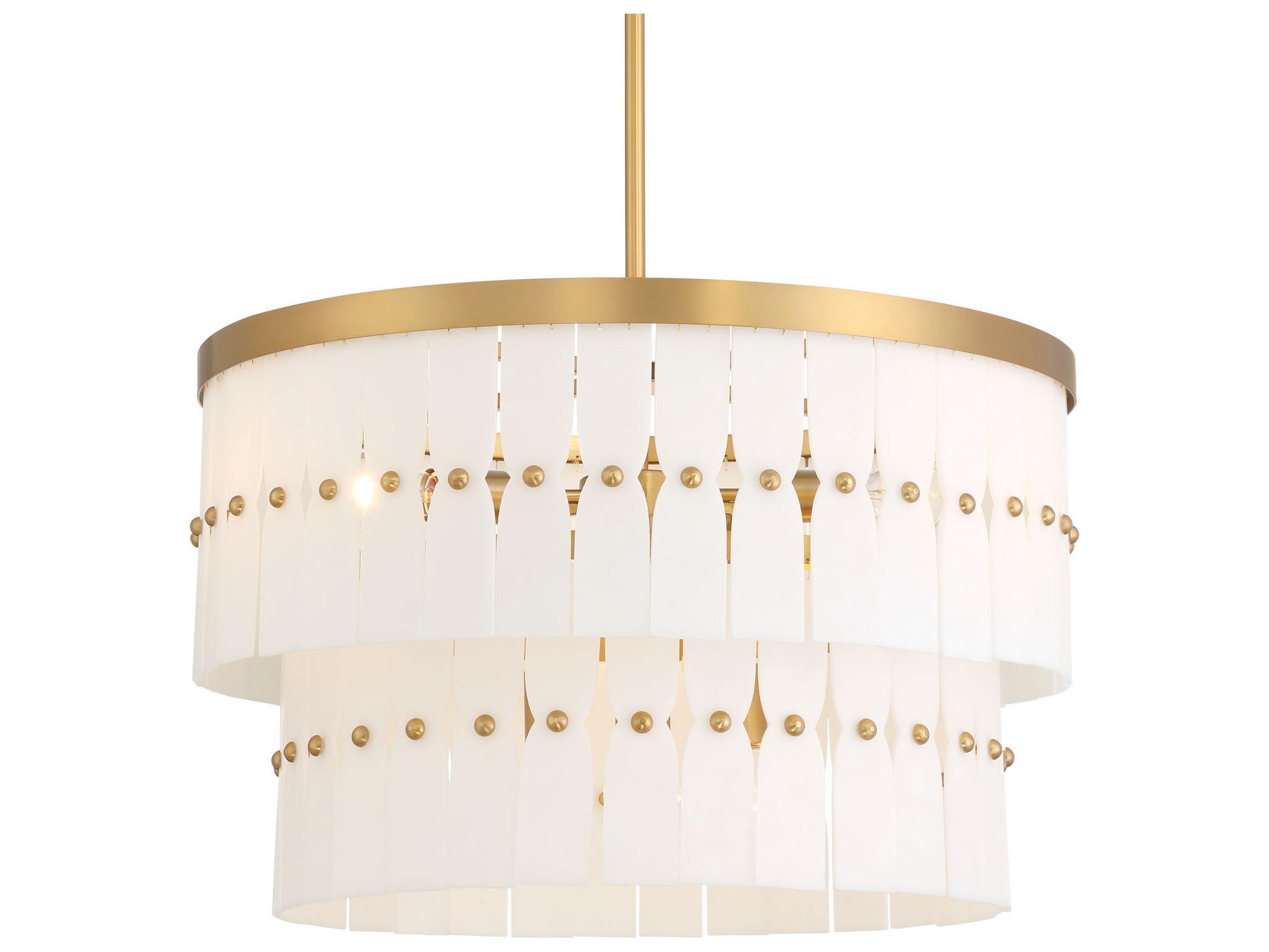 Minka Lavery Coronelle 6-Light Legacy Brass Drum Tiered Pendant