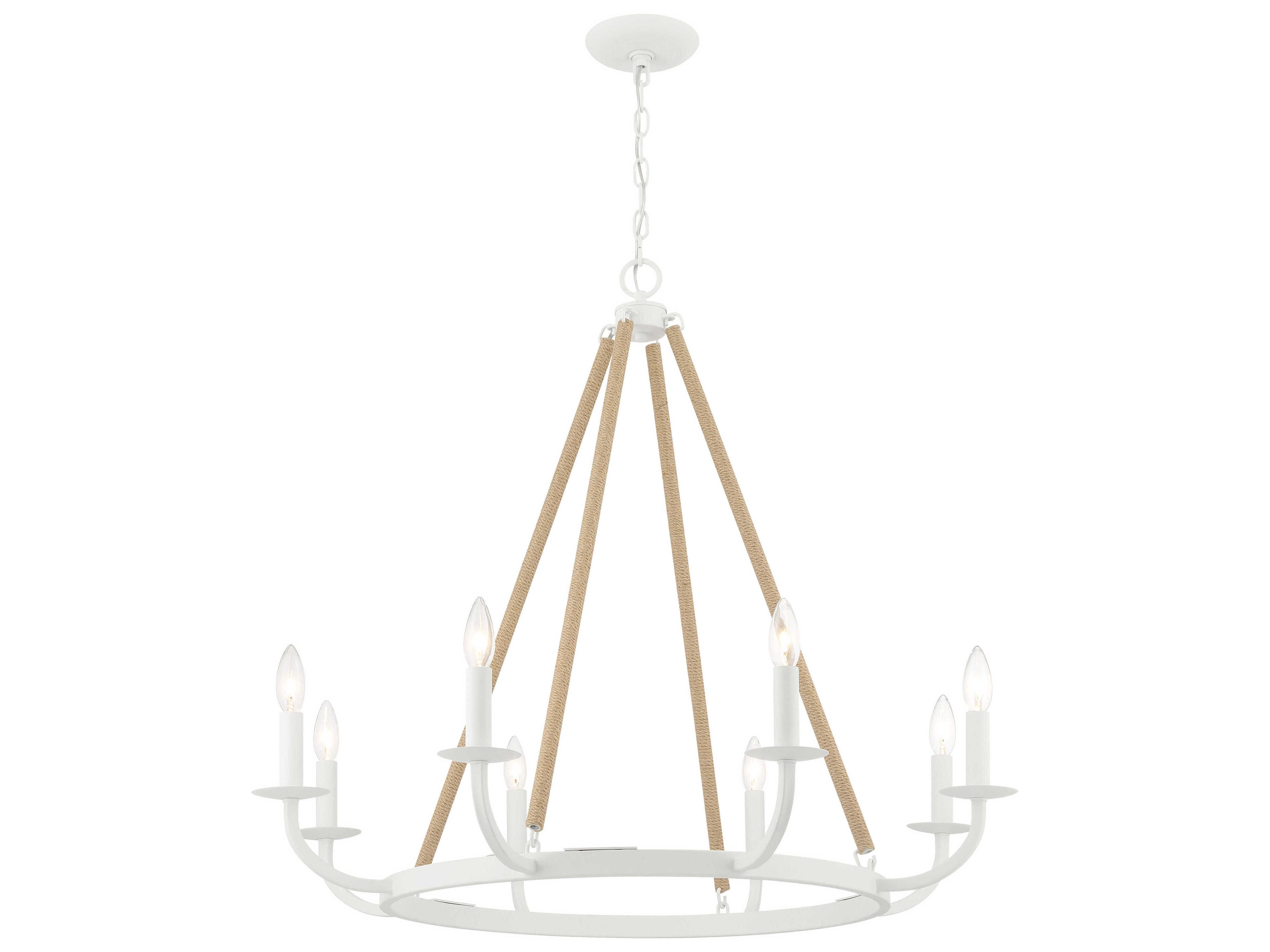 Minka Lavery Lanton 8-Light Sand White Candelabra Chandelier