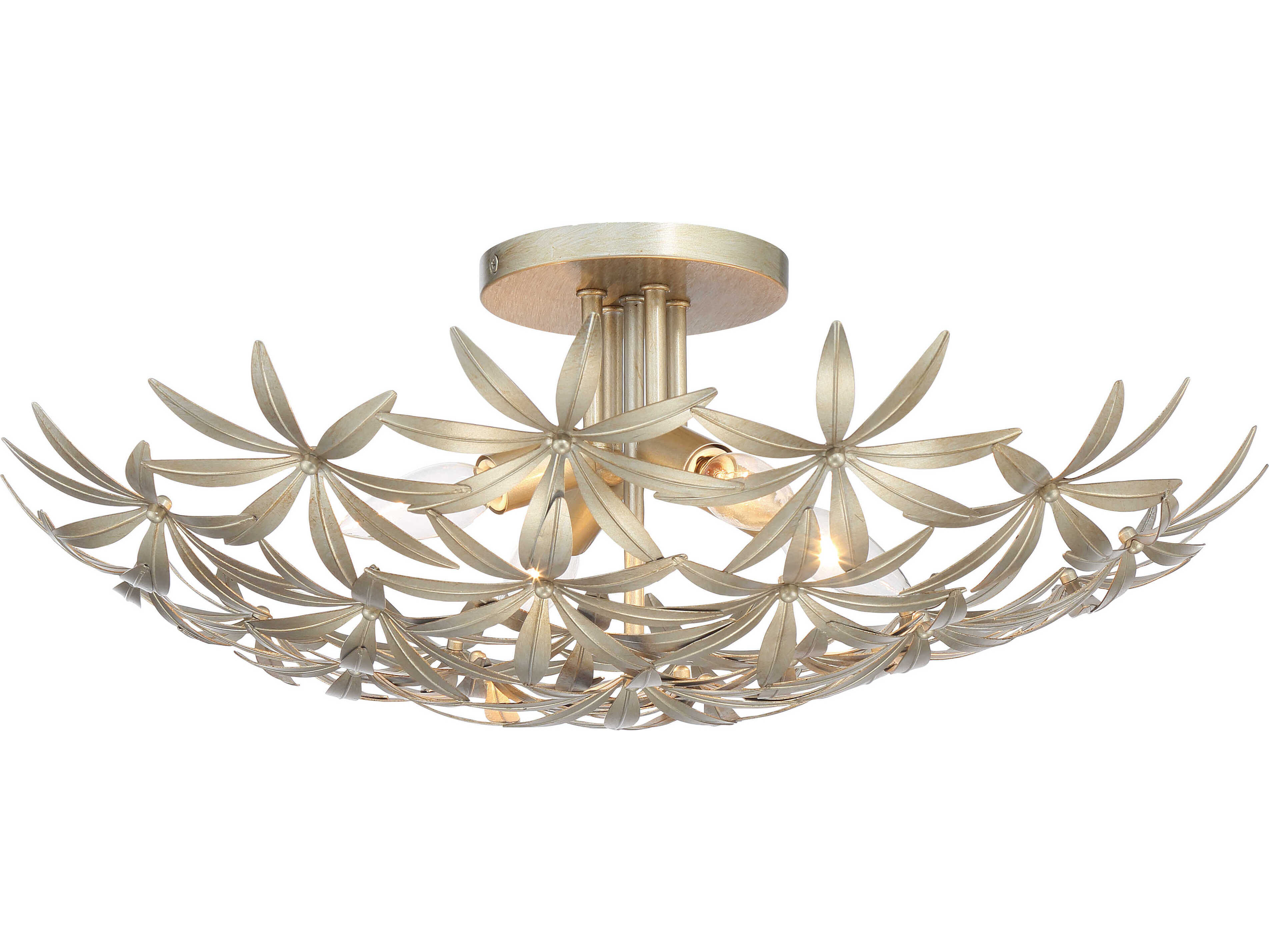 Minka Lavery Flower Child 4-Light Ambry Gold Bowl Semi Flush Mount