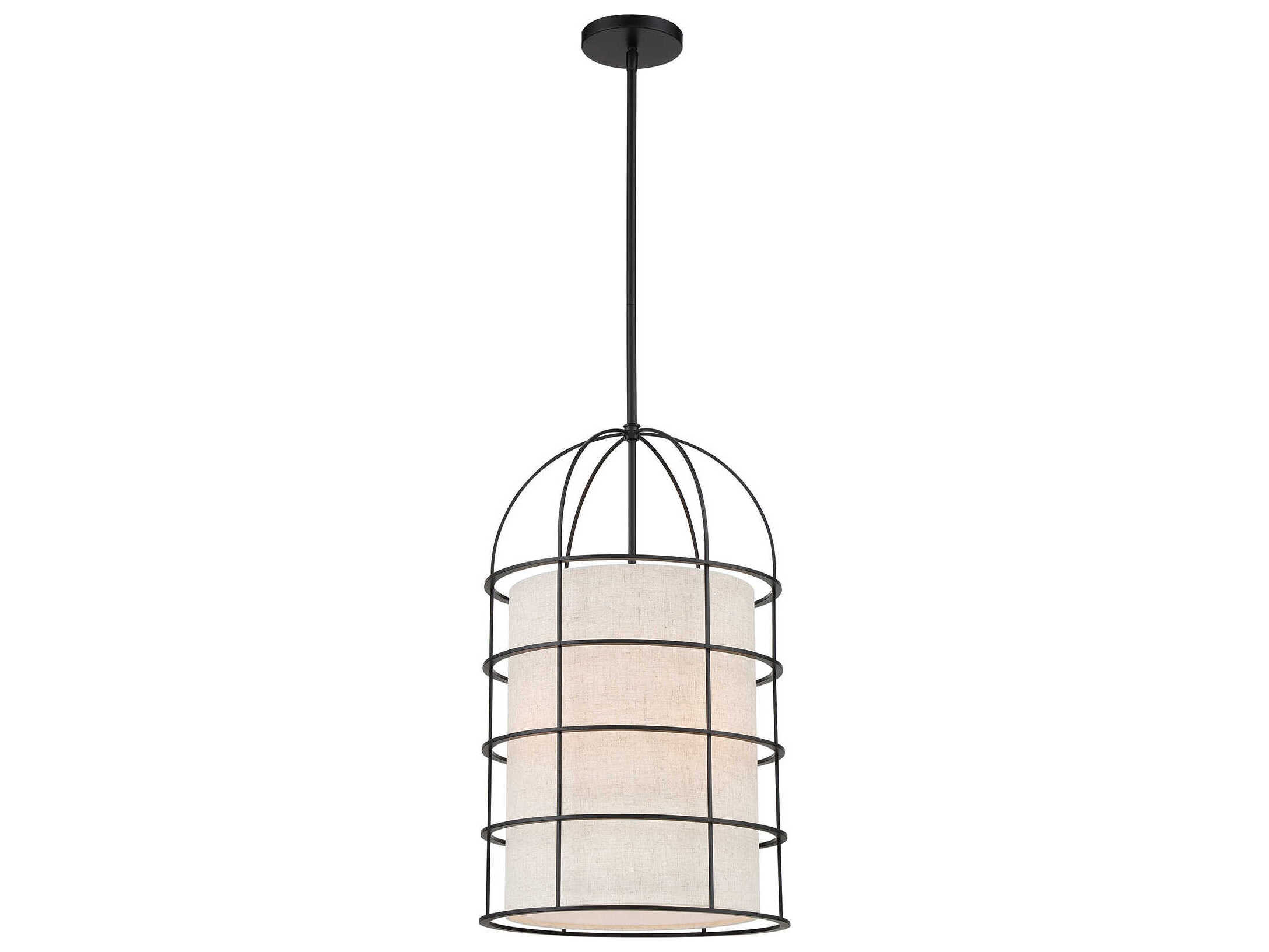 Minka Lavery Gateway Park 4-Light Coal Black Drum Pendant