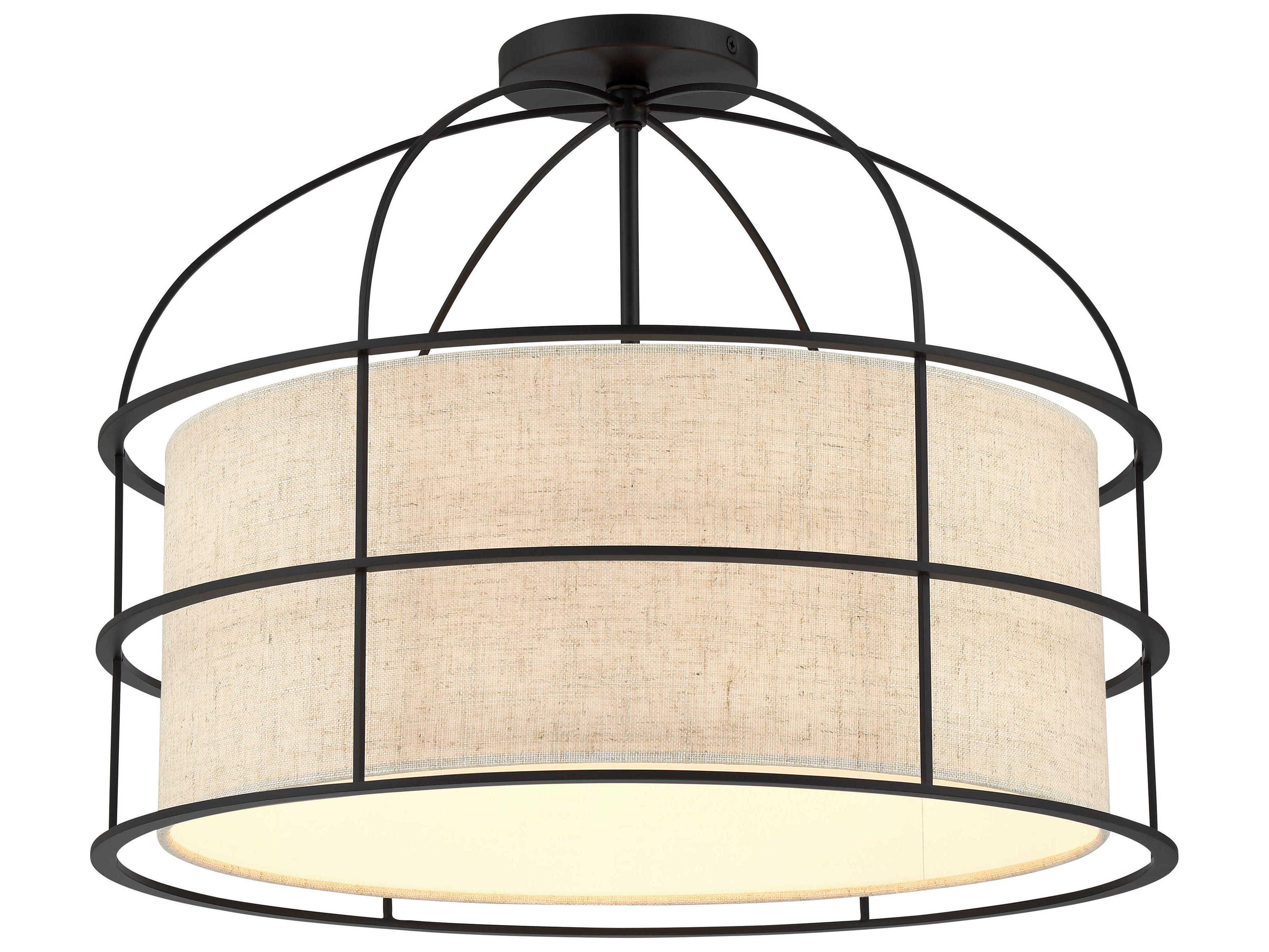 Minka Lavery Gateway Park 5-Light Coal Black Drum Pendant