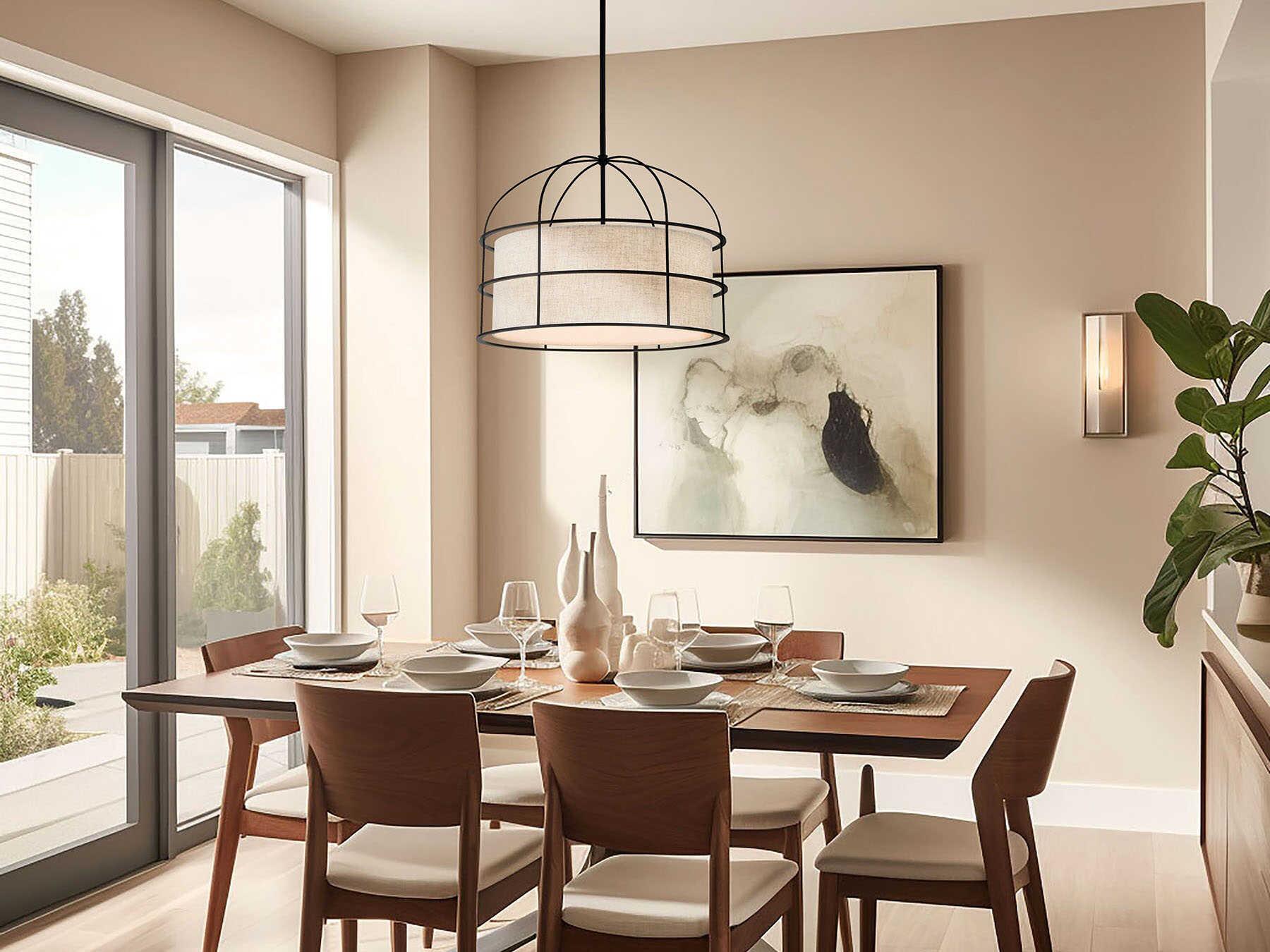 Minka Lavery Gateway Park 5-Light Coal Black Drum Pendant