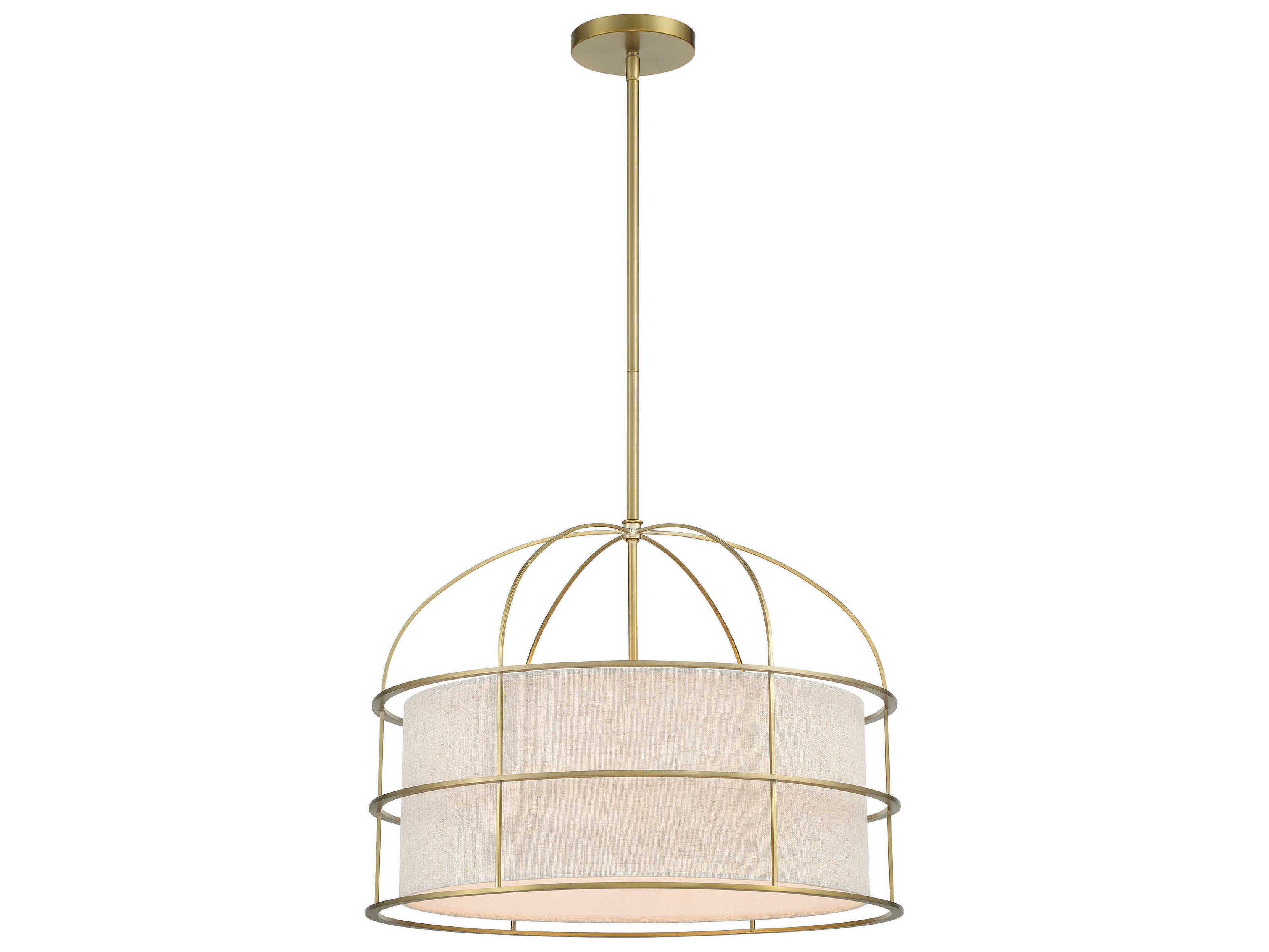 Minka Lavery Gateway Park 5-Light Soft Brass Drum Pendant