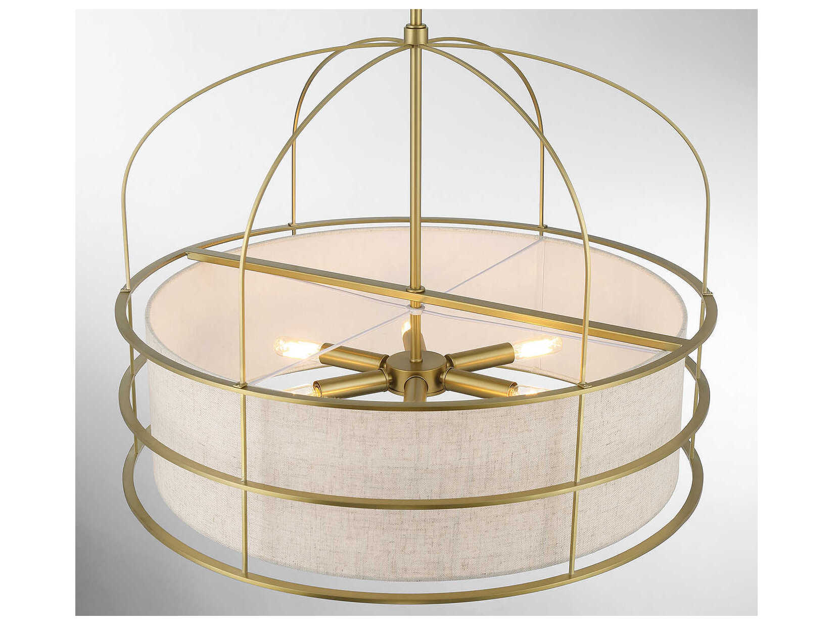 Minka Lavery Gateway Park 6-Light Soft Brass Drum Pendant