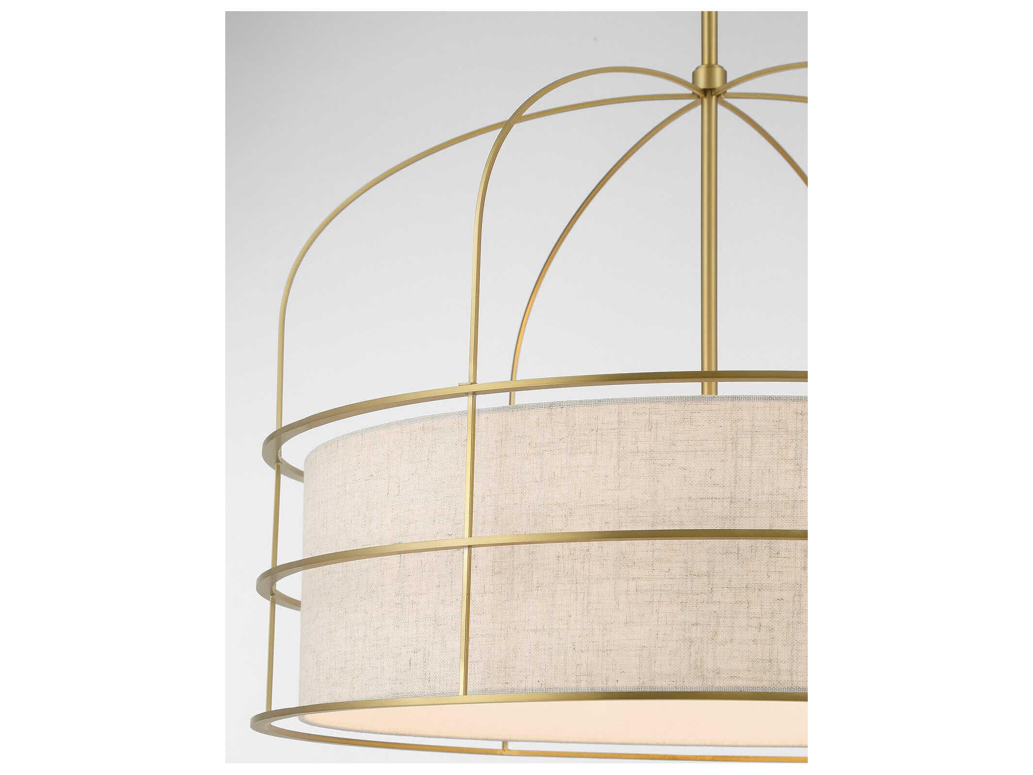 Minka Lavery Gateway Park 6-Light Soft Brass Drum Pendant