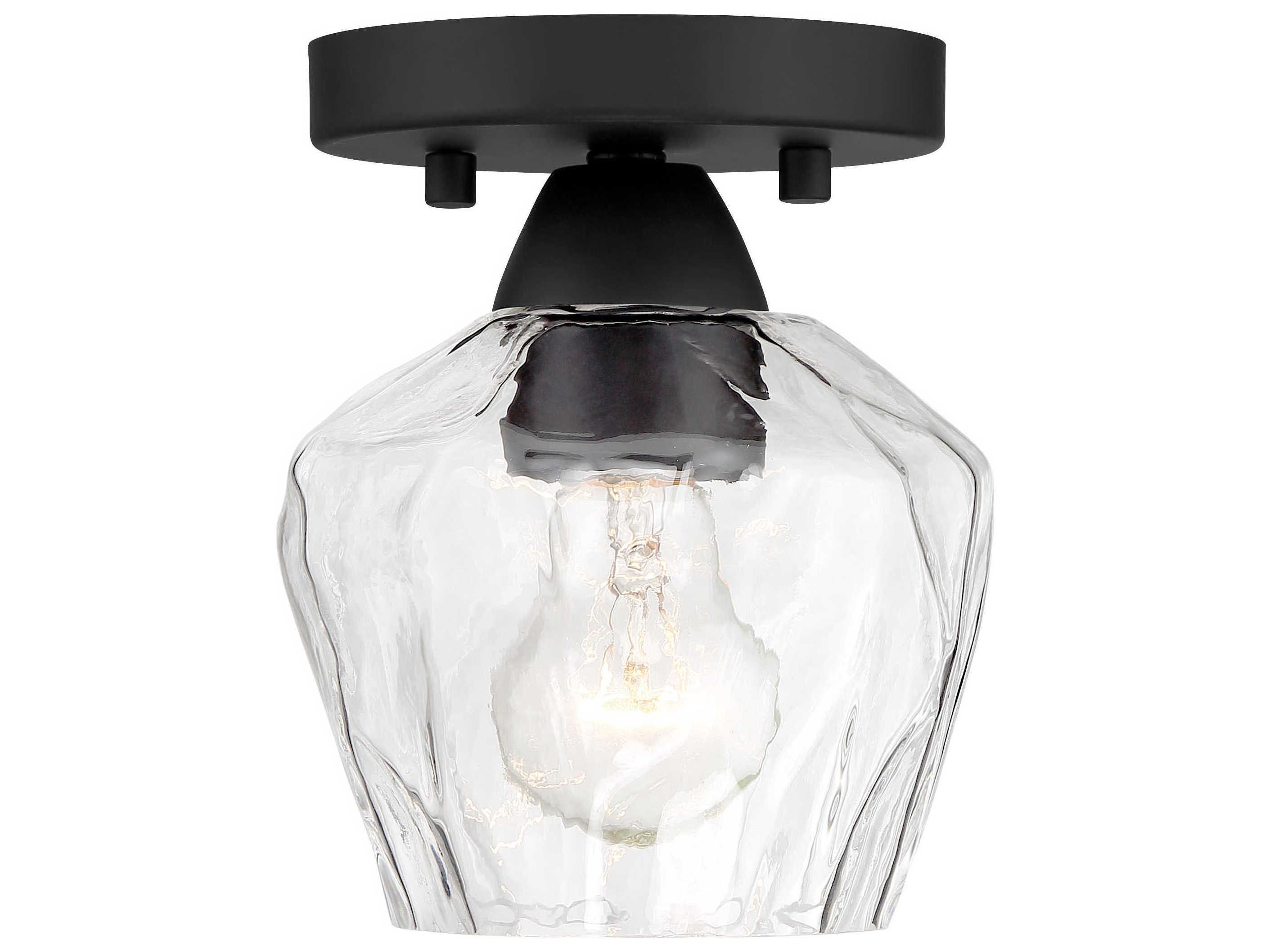 Minka Lavery Camrin 1-Light Coal Black Glass Bell Mini Pendant
