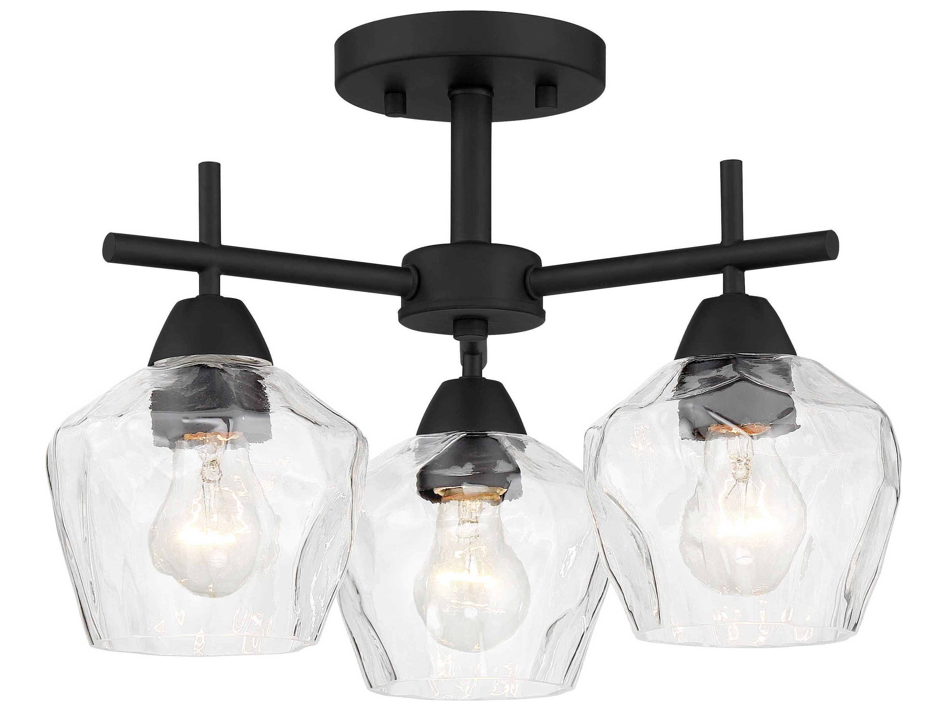 Minka Lavery Camrin 3-Light Coal Black Glass Bell Chandelier