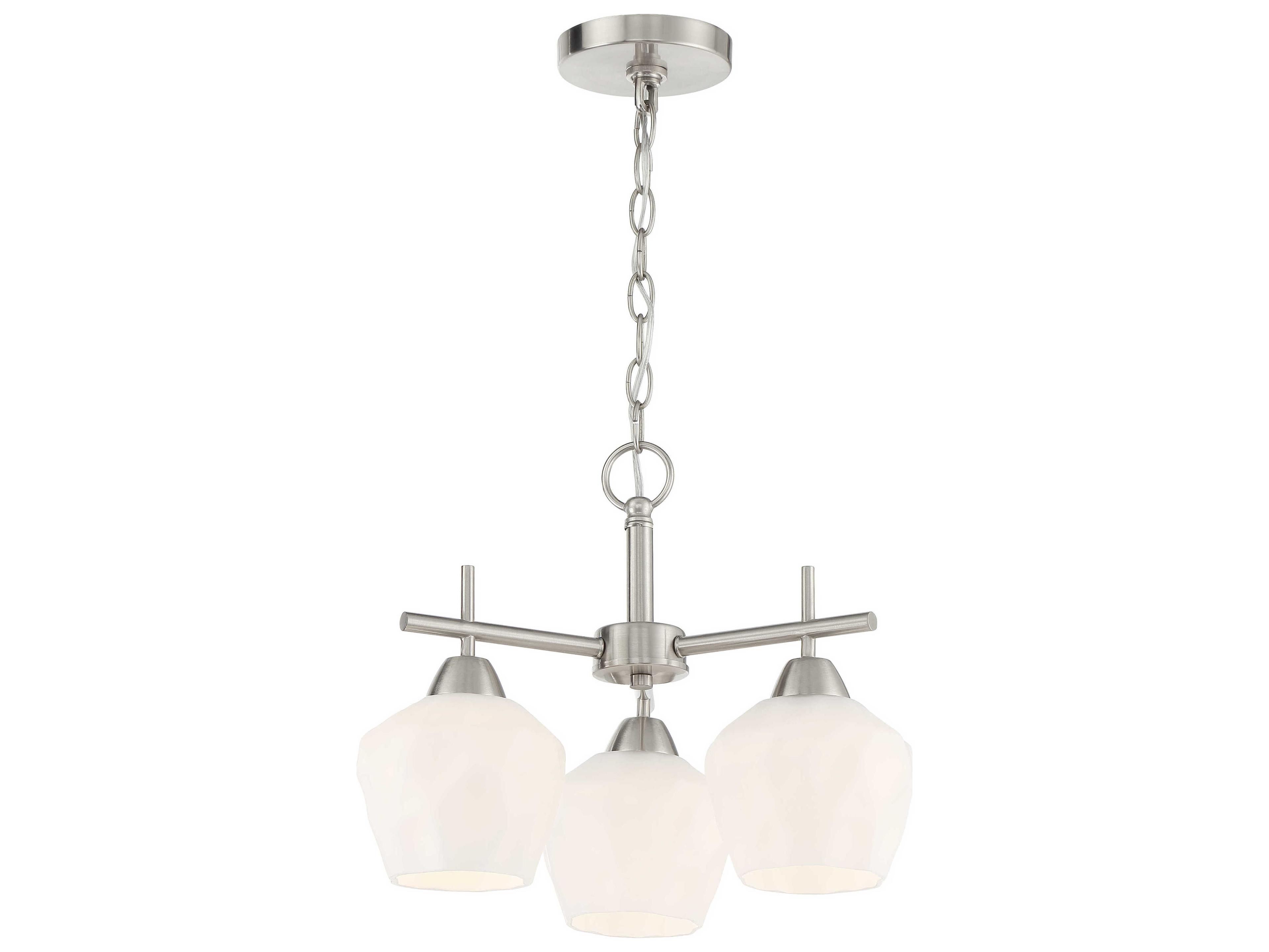 Minka Lavery Camrin 3-Light Brushed Nickel Glass Bell Chandelier