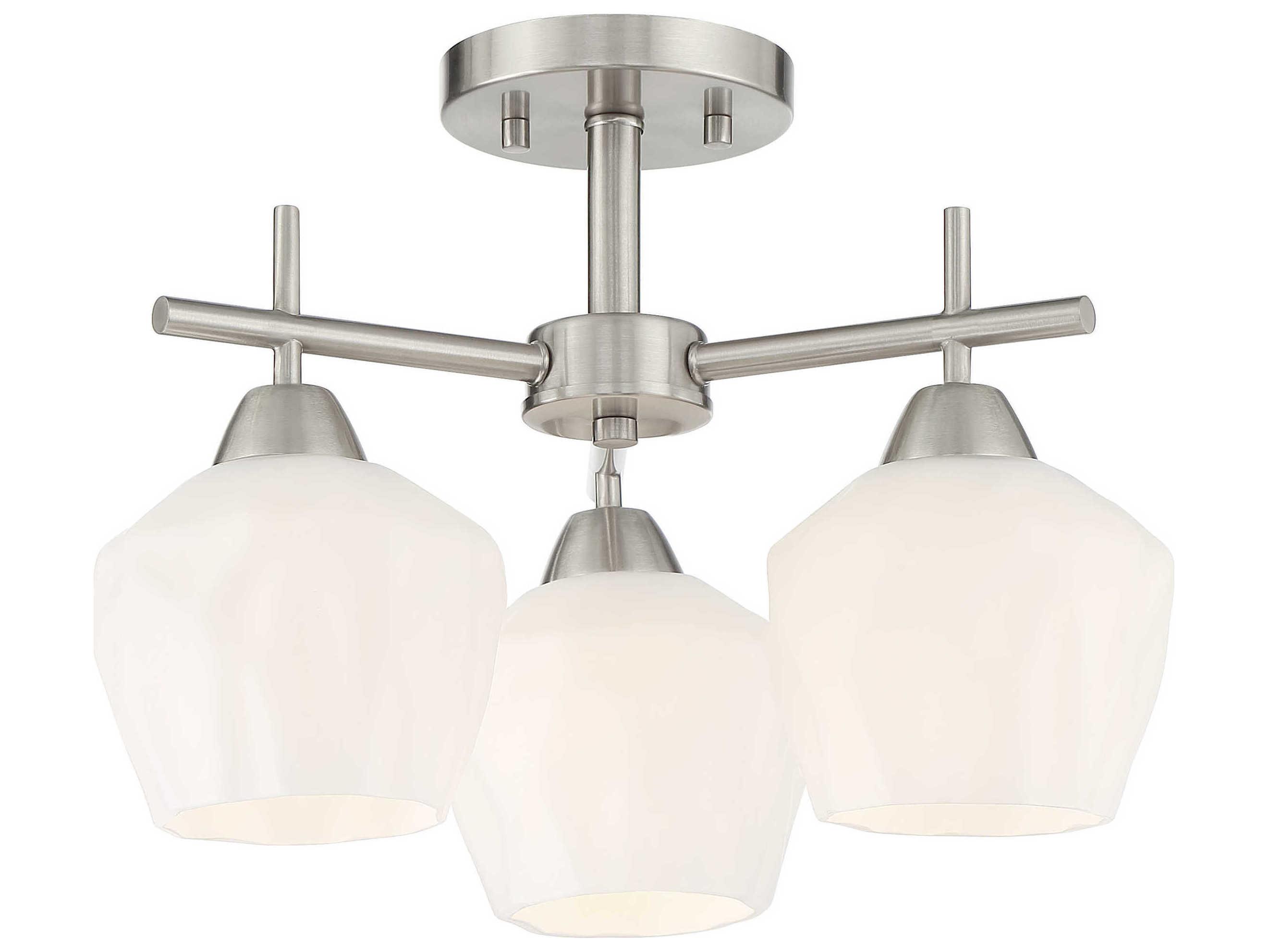Minka Lavery Camrin 3-Light Brushed Nickel Glass Bell Chandelier